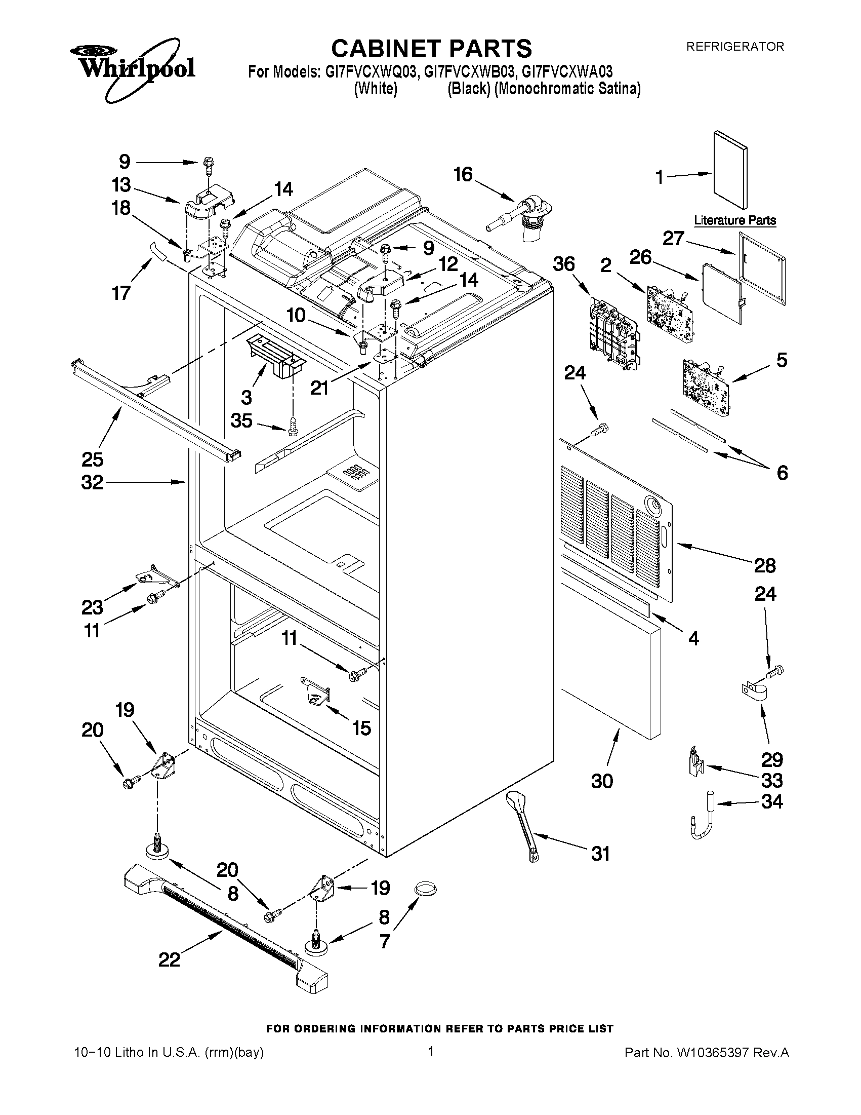 01 - CABINET PARTS
