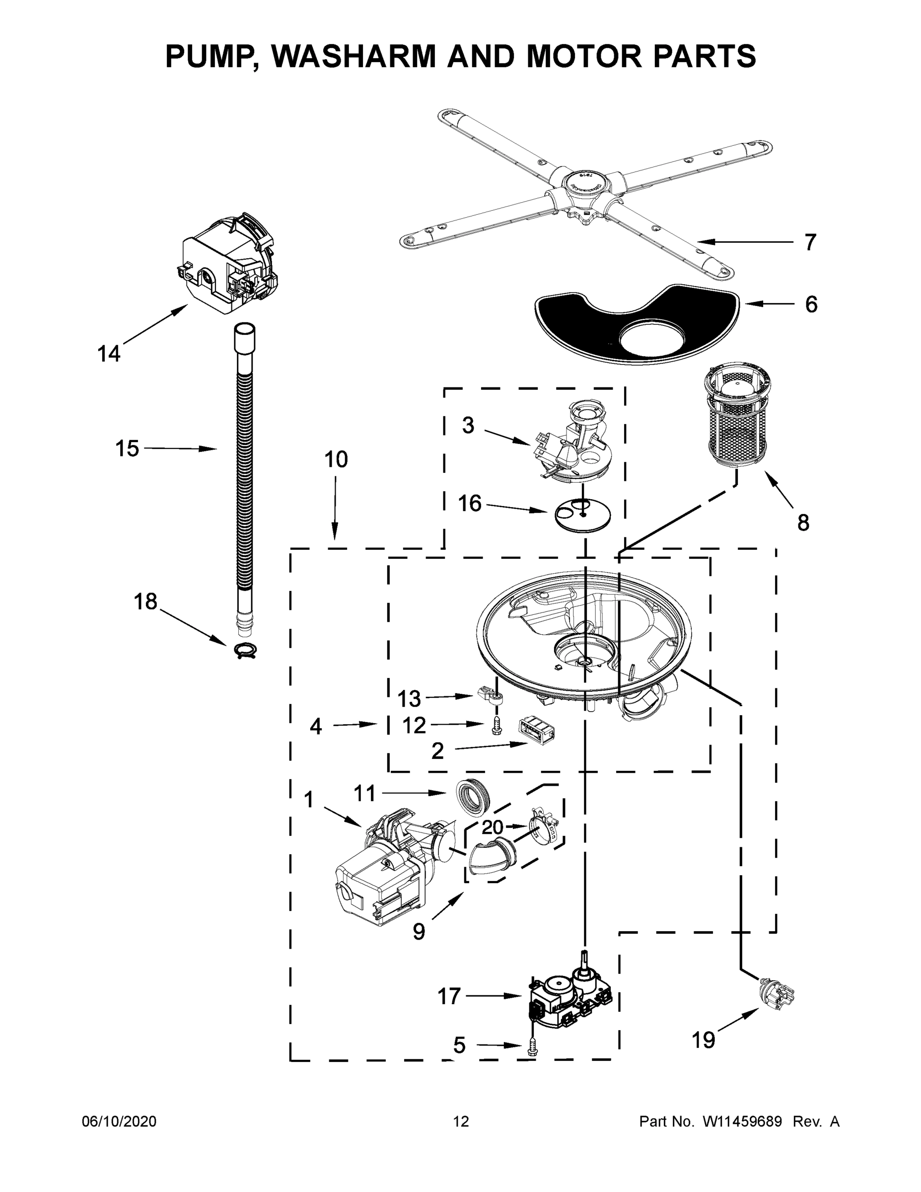 07 - PUMP, WASHARM AND MOTOR PARTS