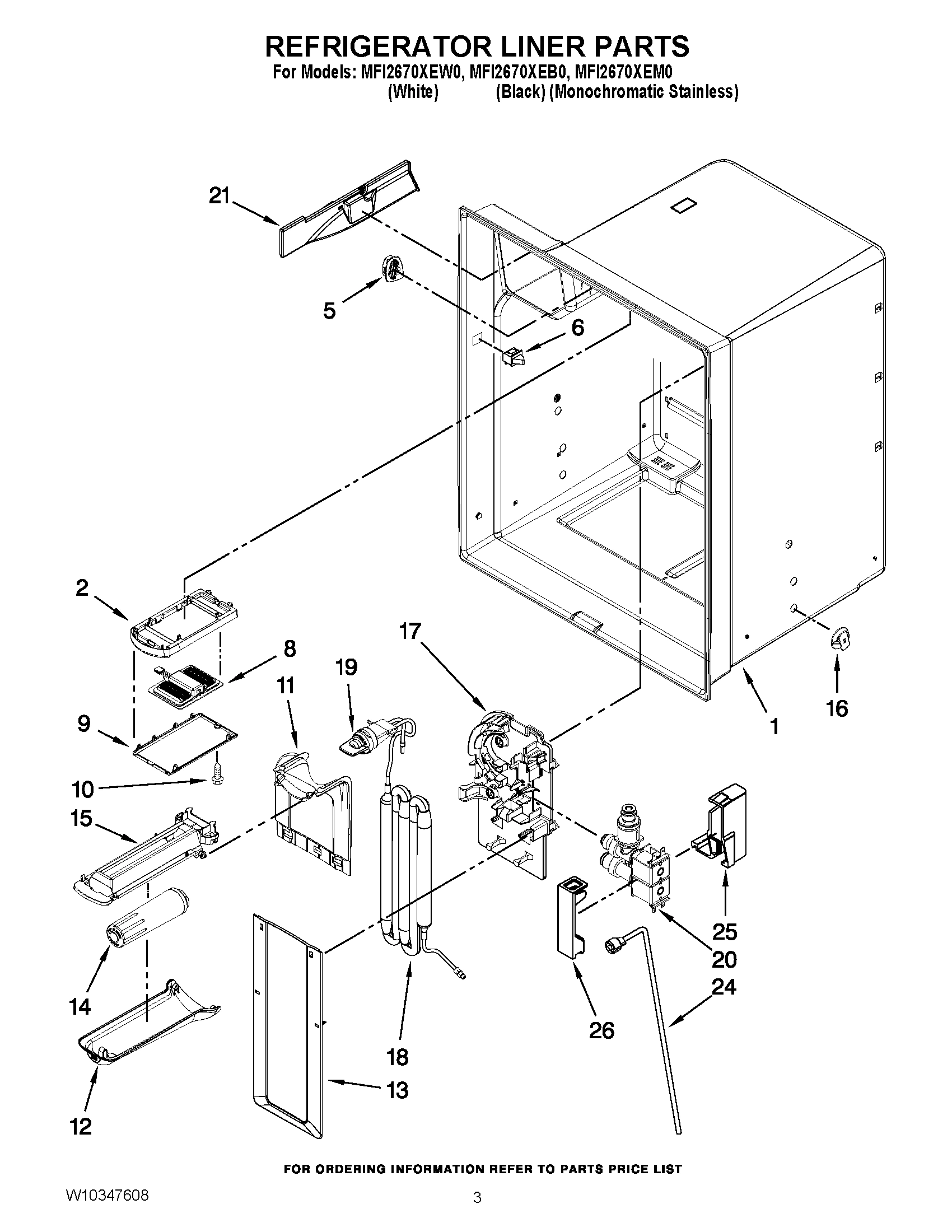 02 - REFRIGERATOR LINER PARTS
