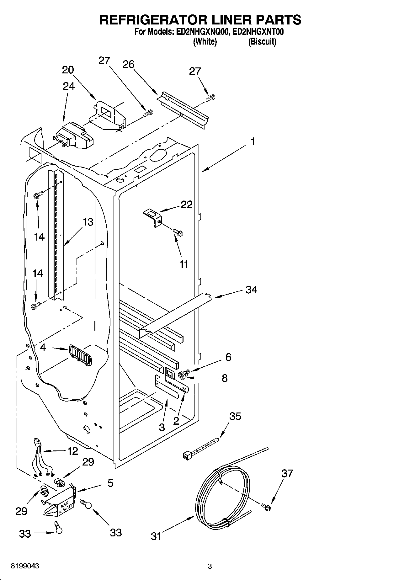 02 - REFRIGERATOR LINER PARTS