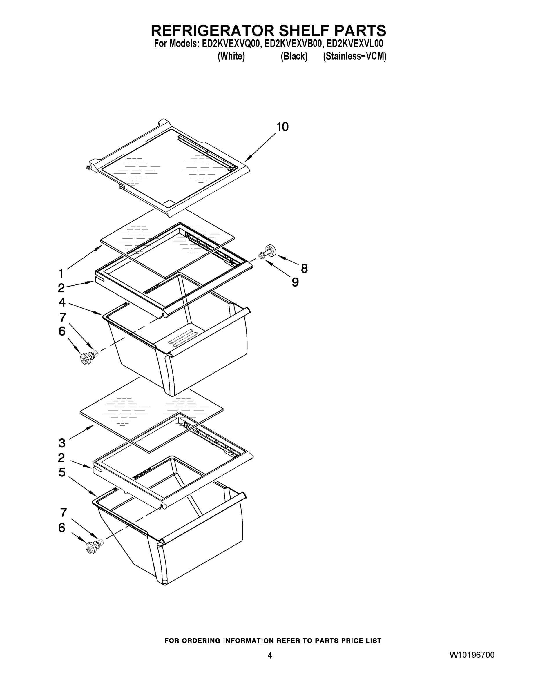 03 - REFRIGERATOR SHELF PARTS