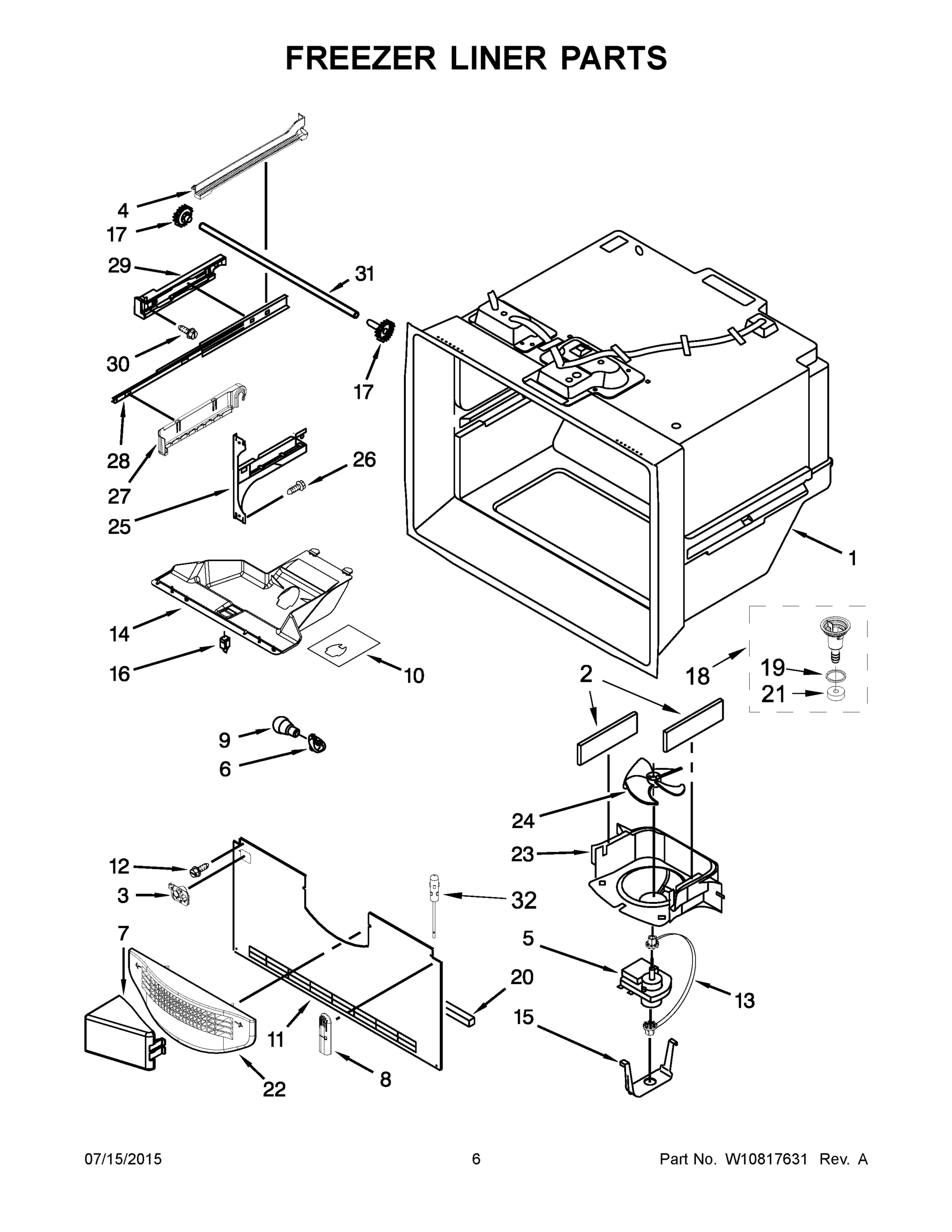 04 - FREEZER LINER PARTS
