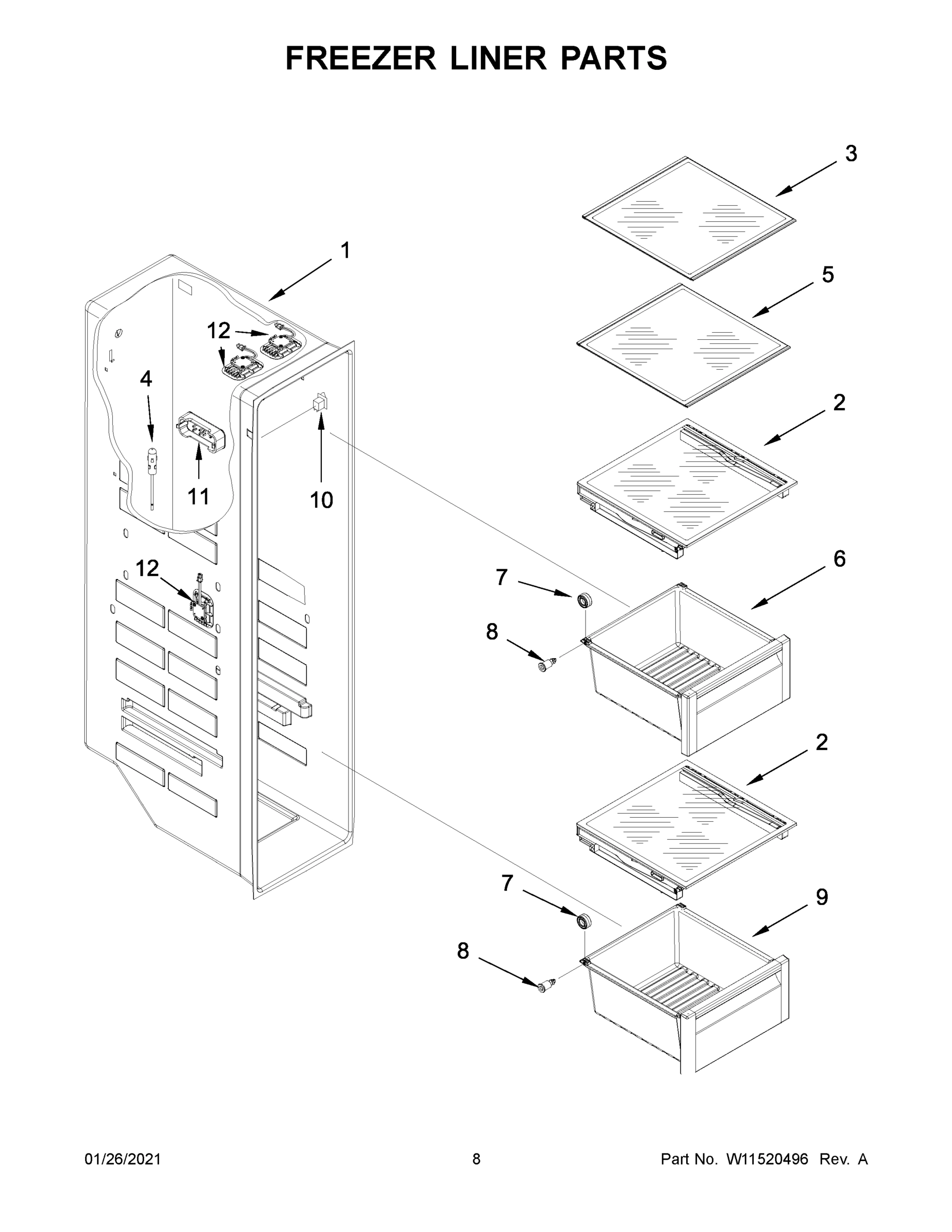 05 - FREEZER LINER PARTS