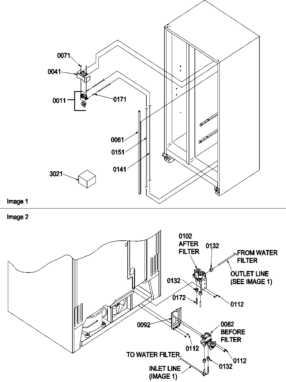 14 - WATER FILTER ASSY. & WATER VALVES