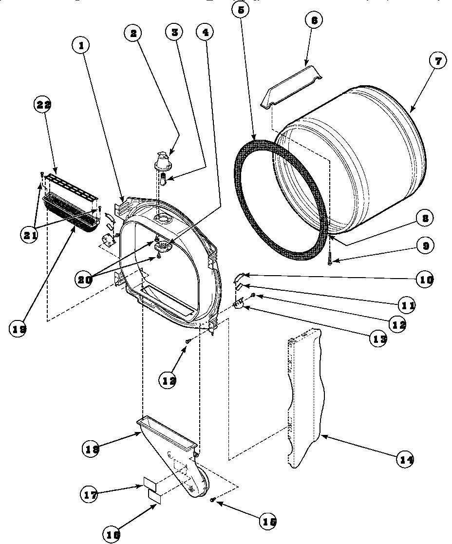 03 - FR BLKHD, AIR DUCT, FELT SEAL & CYLINDER