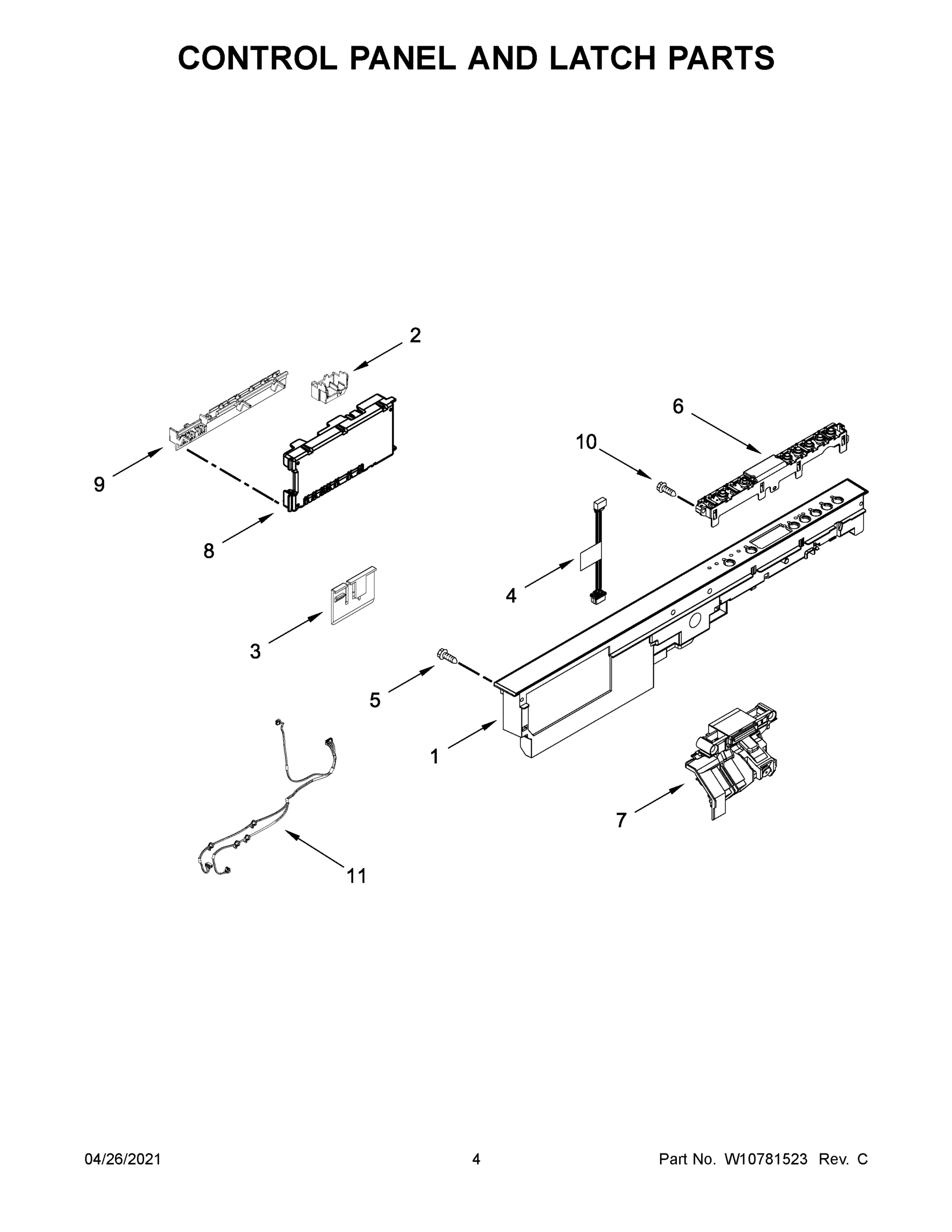 03 - CONTROL PANEL AND LATCH PARTS