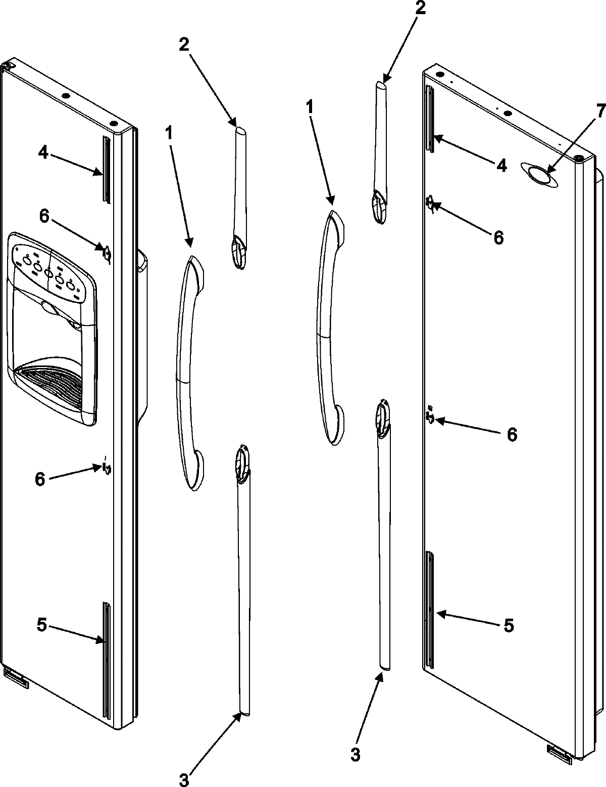 22 - HANDLES (PSD266LHEB/Q/W-SERIES 50)