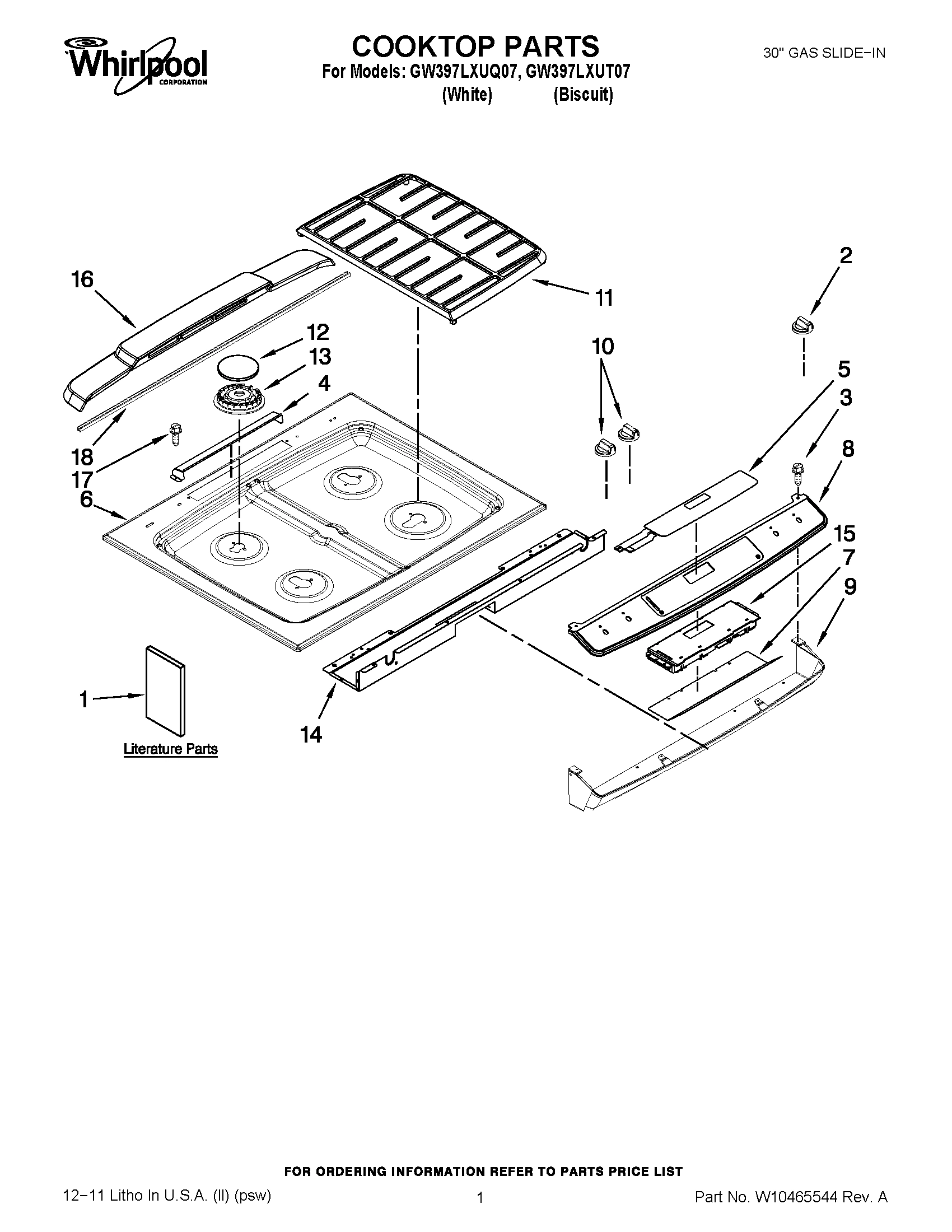 01 - COOKTOP PARTS