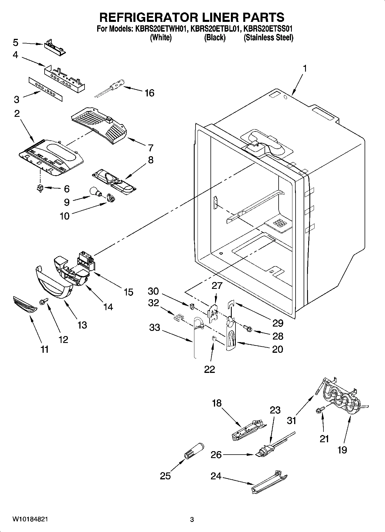 02 - REFRIGERATOR LINER PARTS