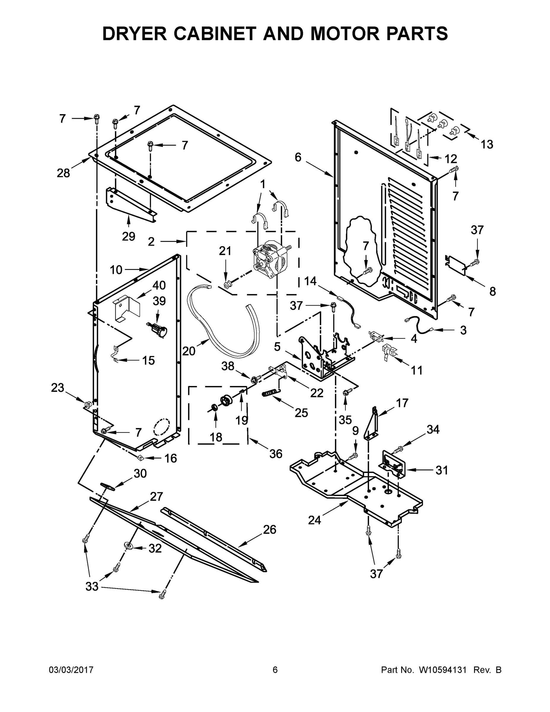 04 - DRYER CABINET AND MOTOR PARTS