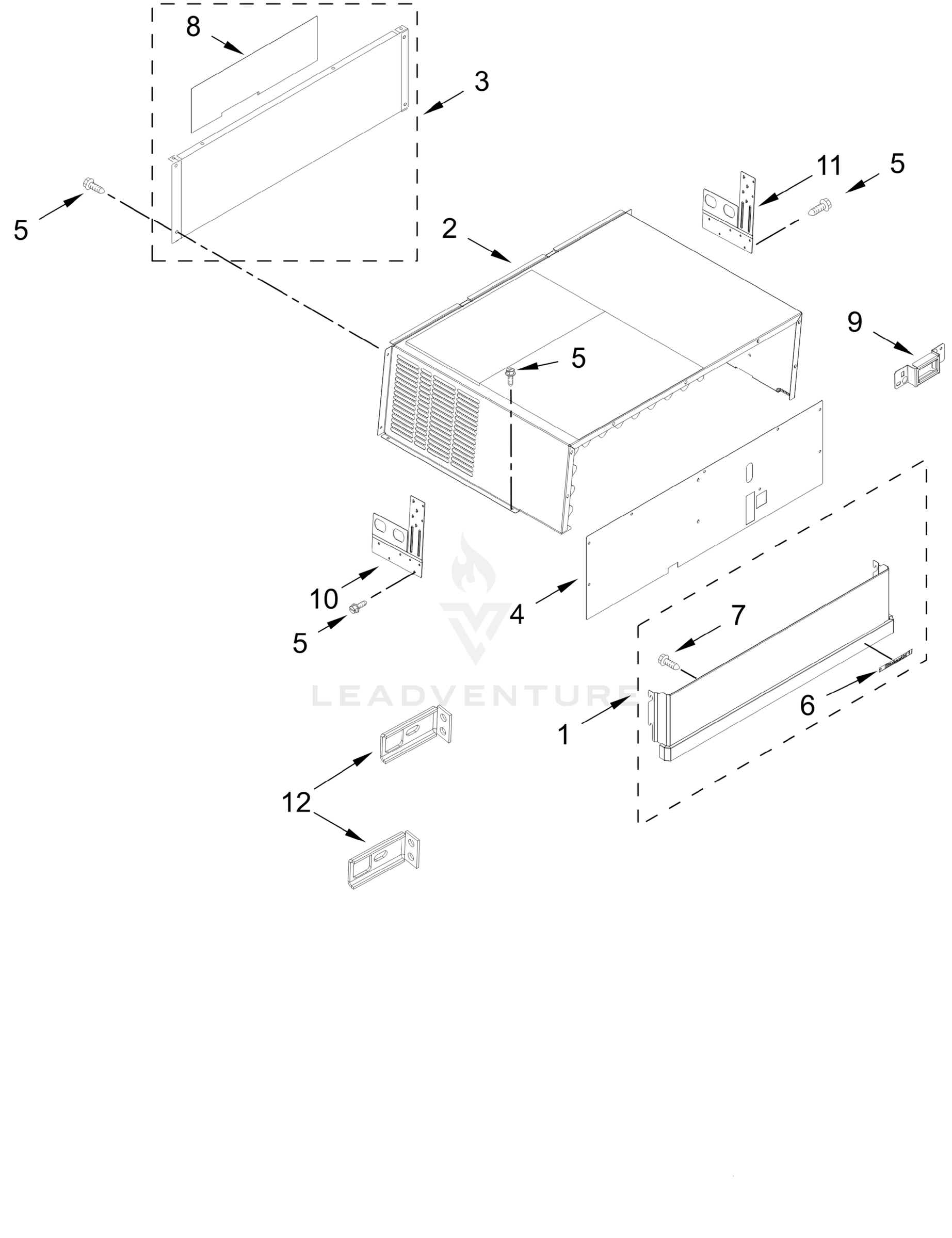 TOP GRILLE AND UNIT COVER PARTS