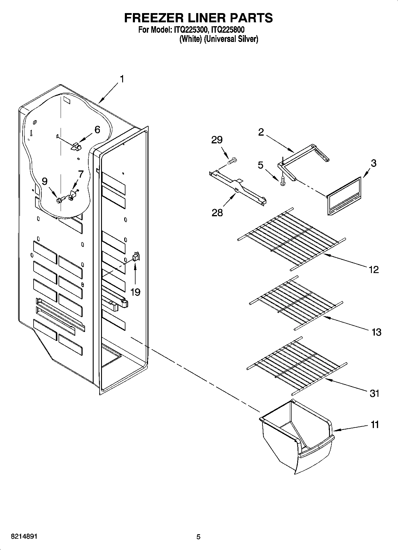 04 - FREEZER LINER PARTS
