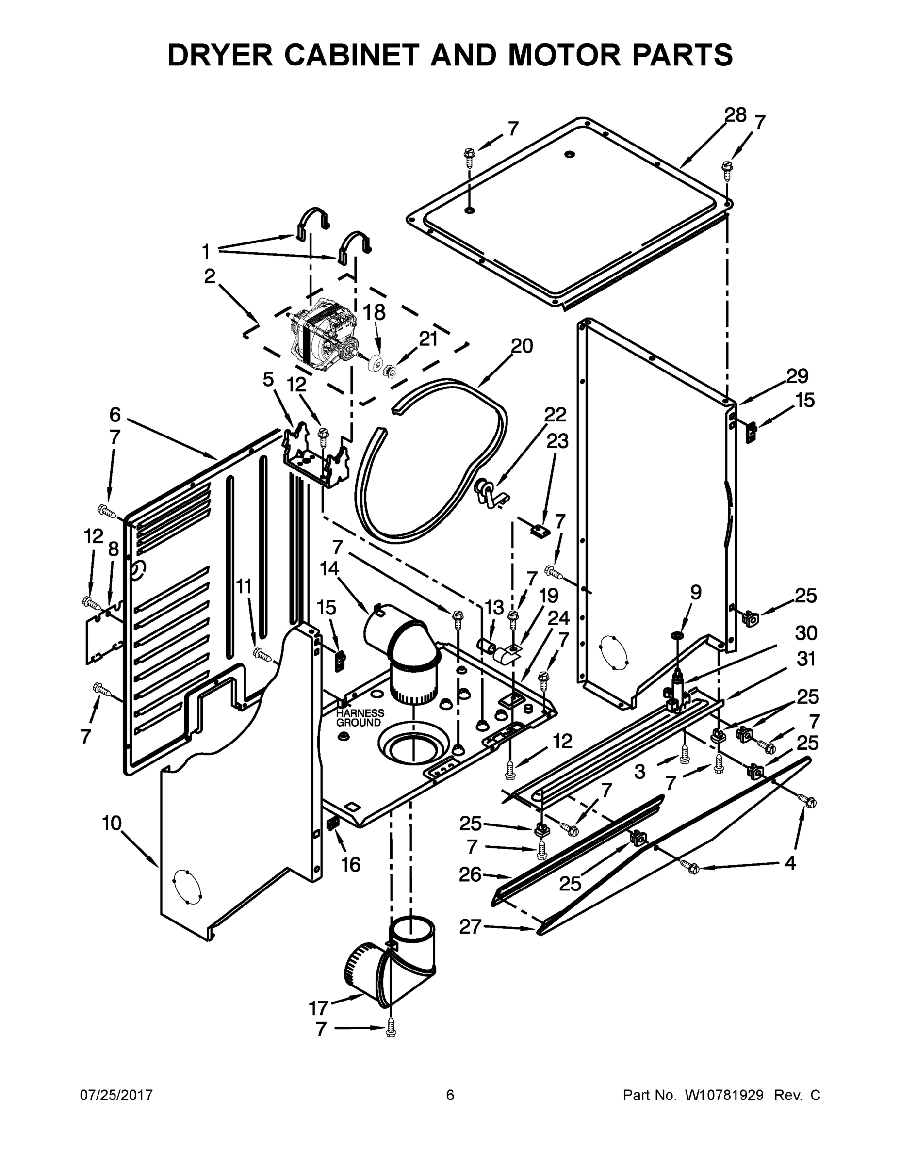 04 - DRYER CABINET AND MOTOR PARTS