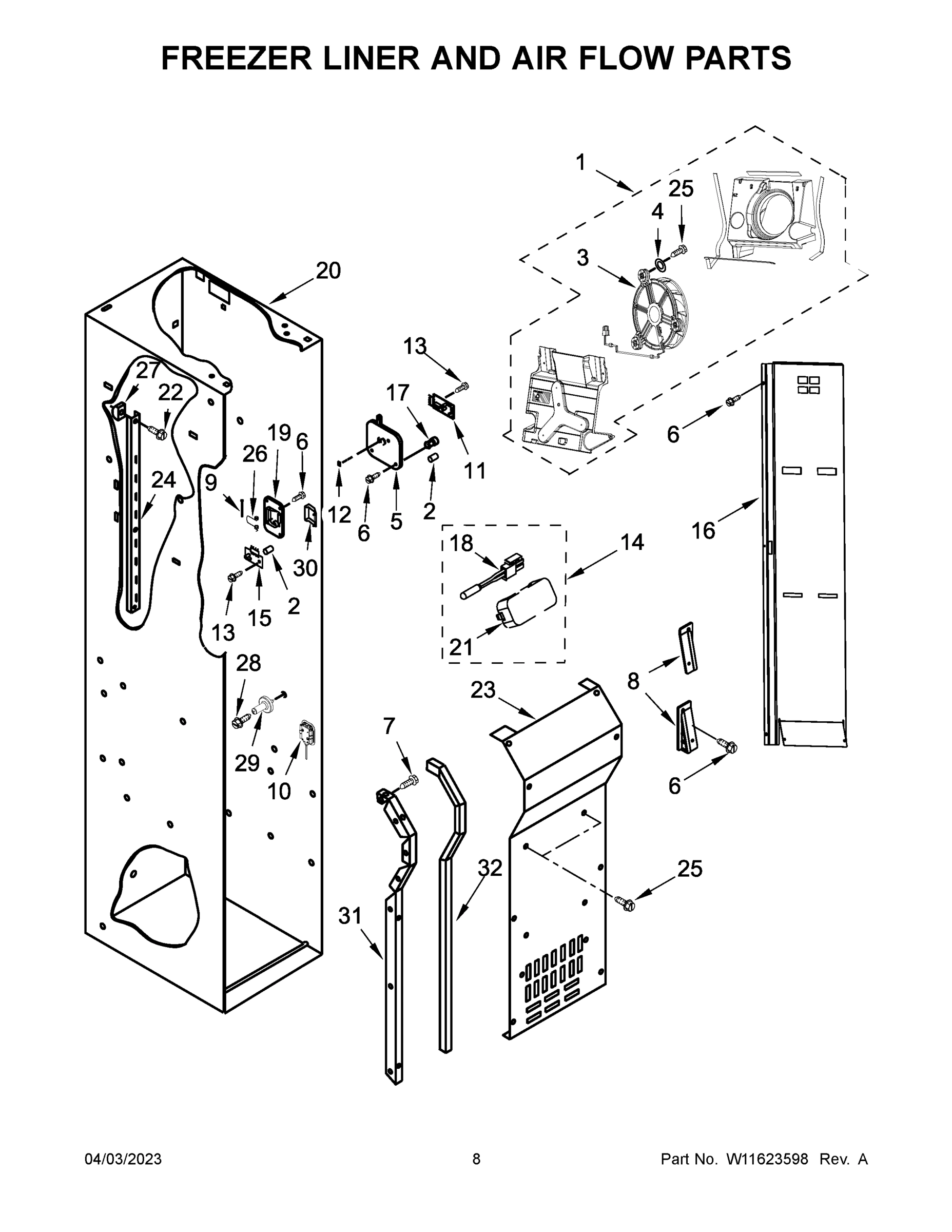 05 - FREEZER LINER AND AIR FLOW PARTS