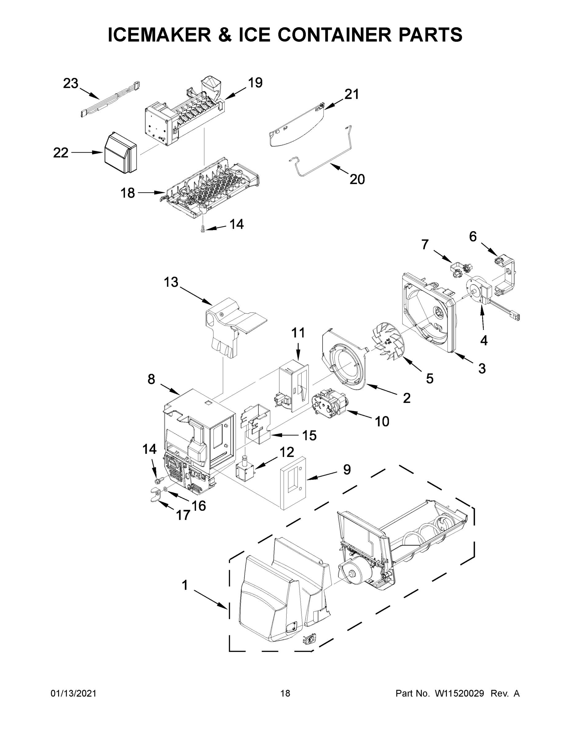 10 - ICEMAKER & ICE CONTAINER PARTS