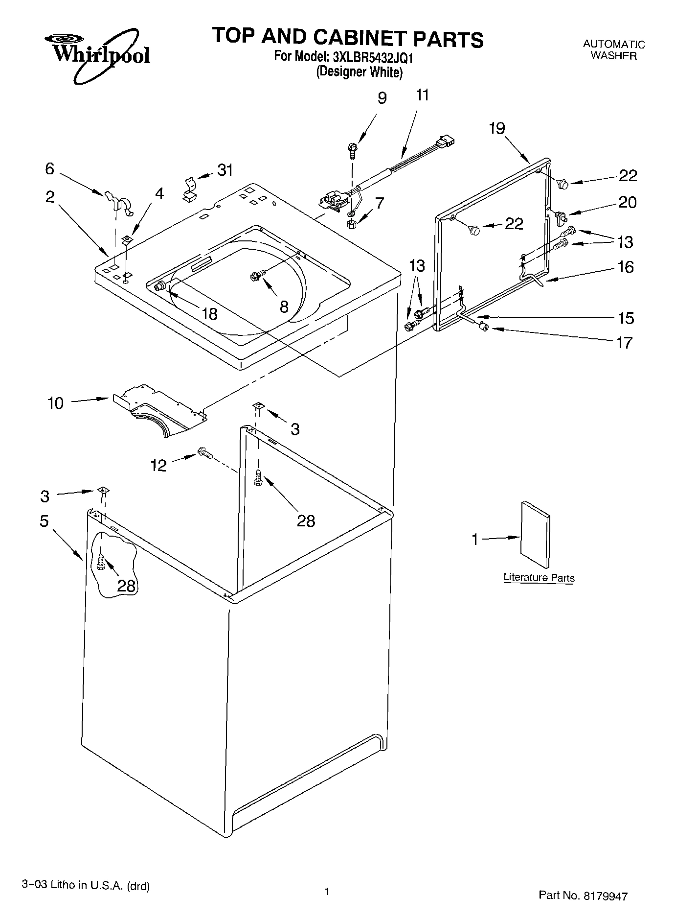 01 - TOP AND CABINET PARTS