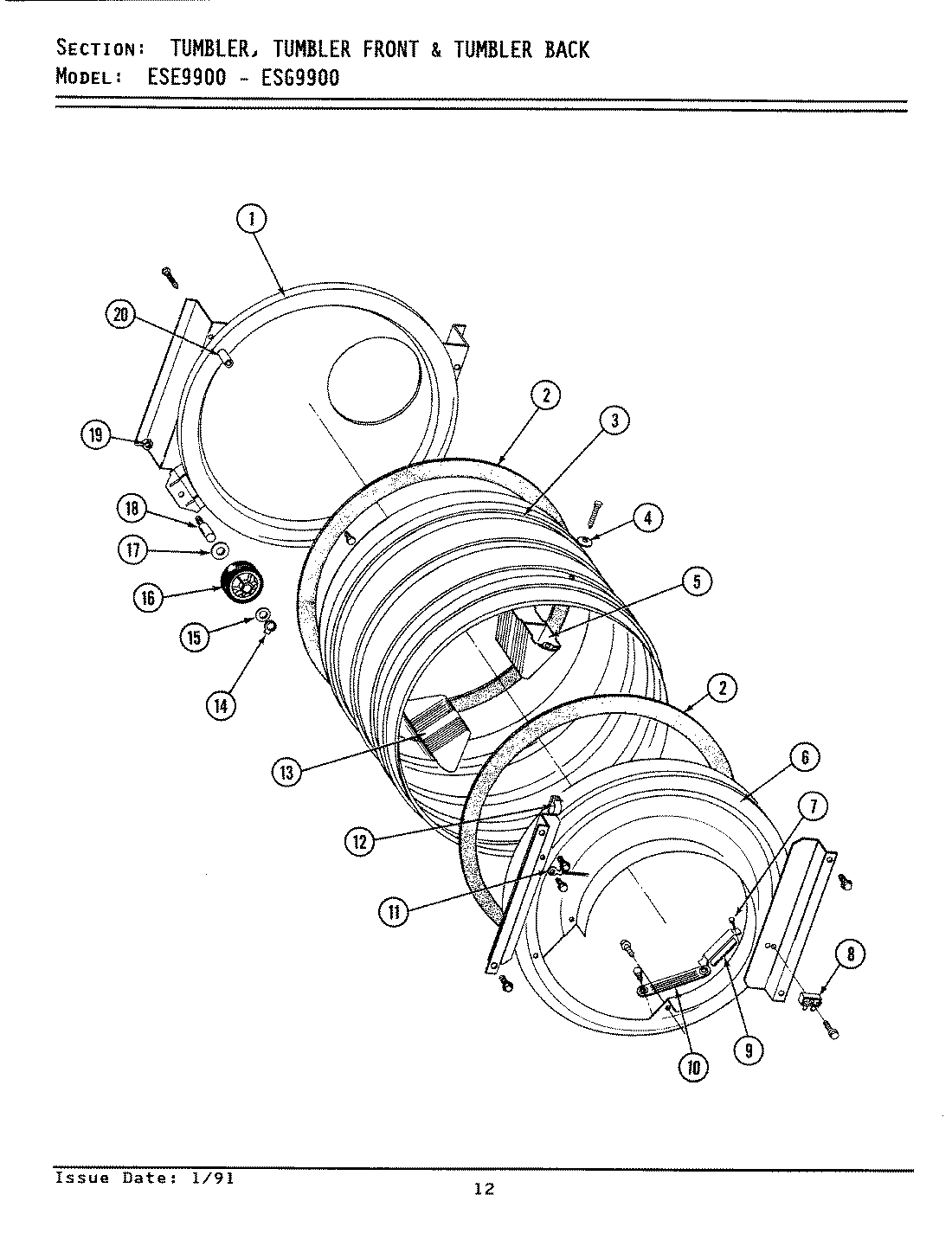 12 - TUMBLER (FRT & BACK) (ESE9900 & ESG9900)