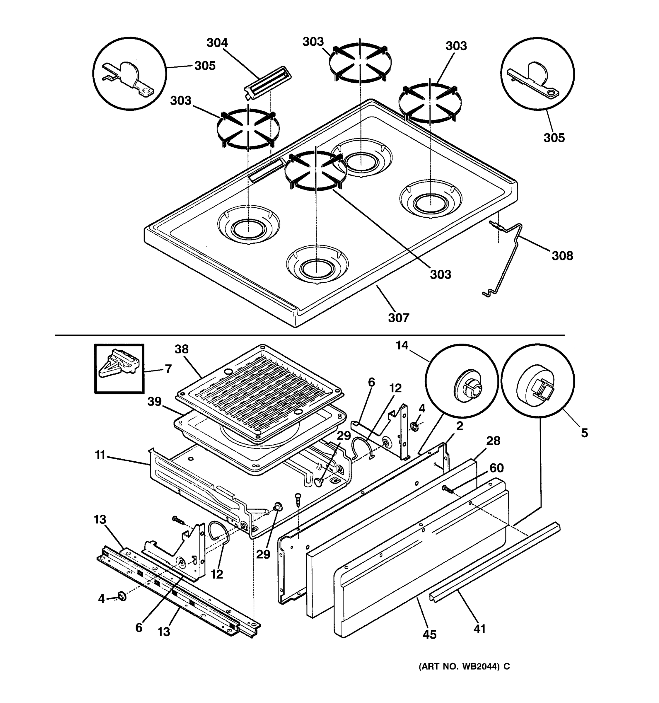COOKTOP AND DRAWER