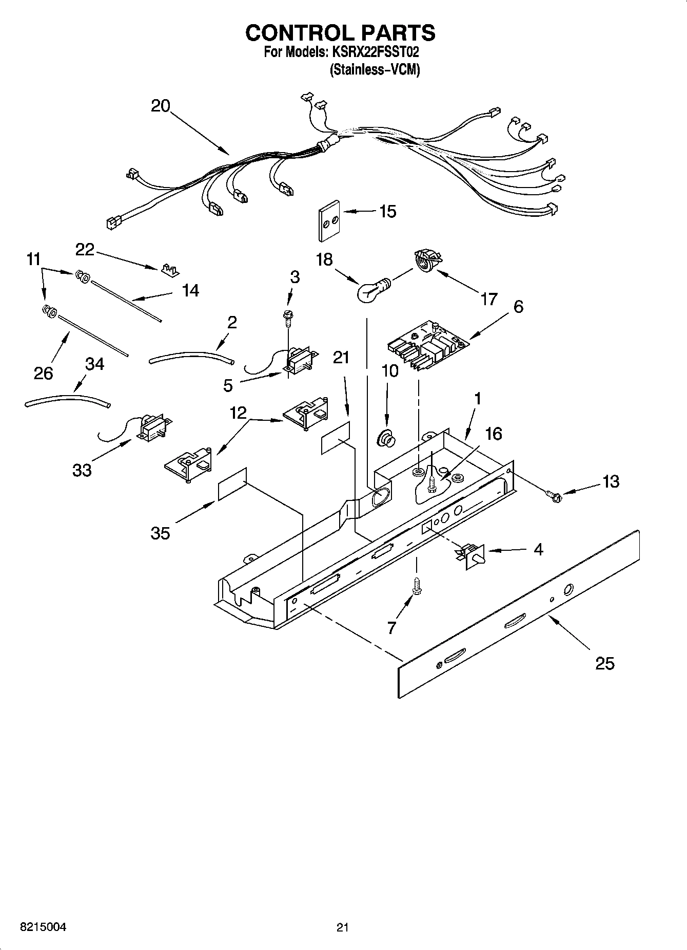 12 - CONTROL PARTS, OPTIONAL PARTS (NOT INCLUDED)