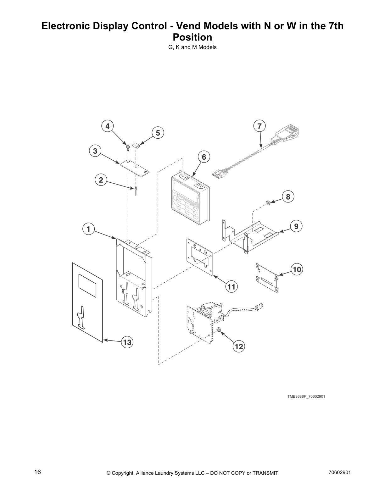 Electronic Display Control - Vend Models with N or W in the 7th
Position
