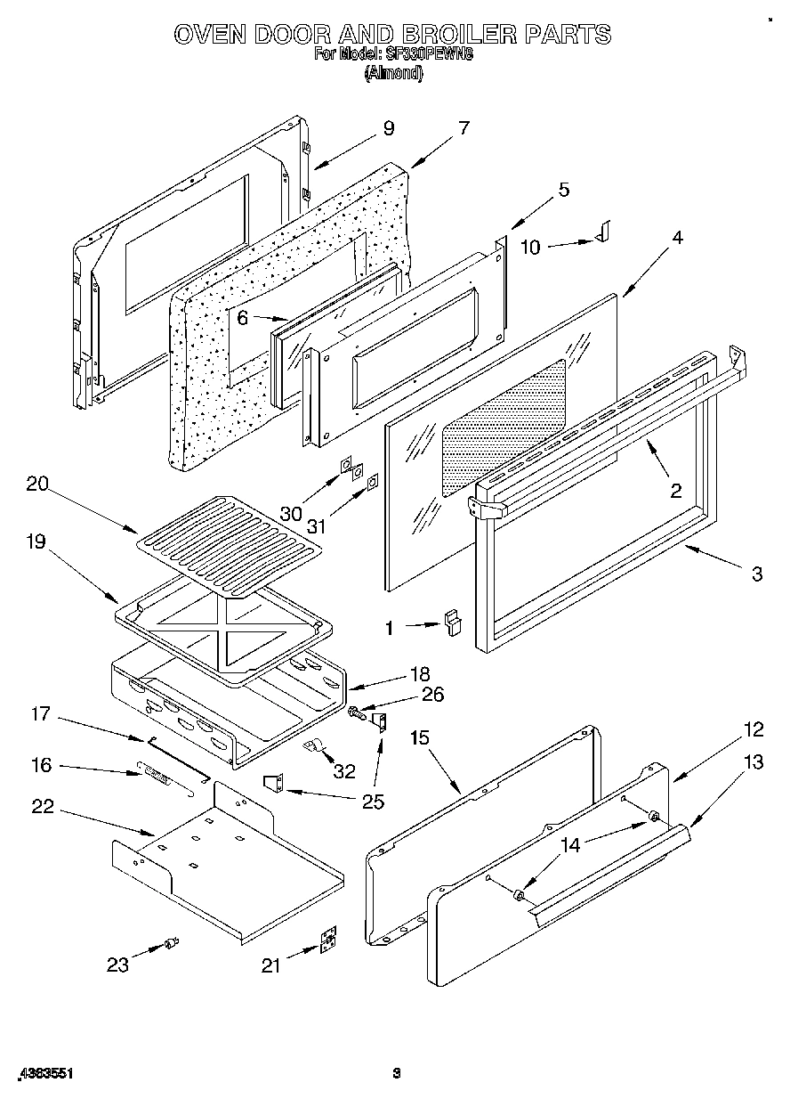 02 - OVEN DOOR AND BROILER
