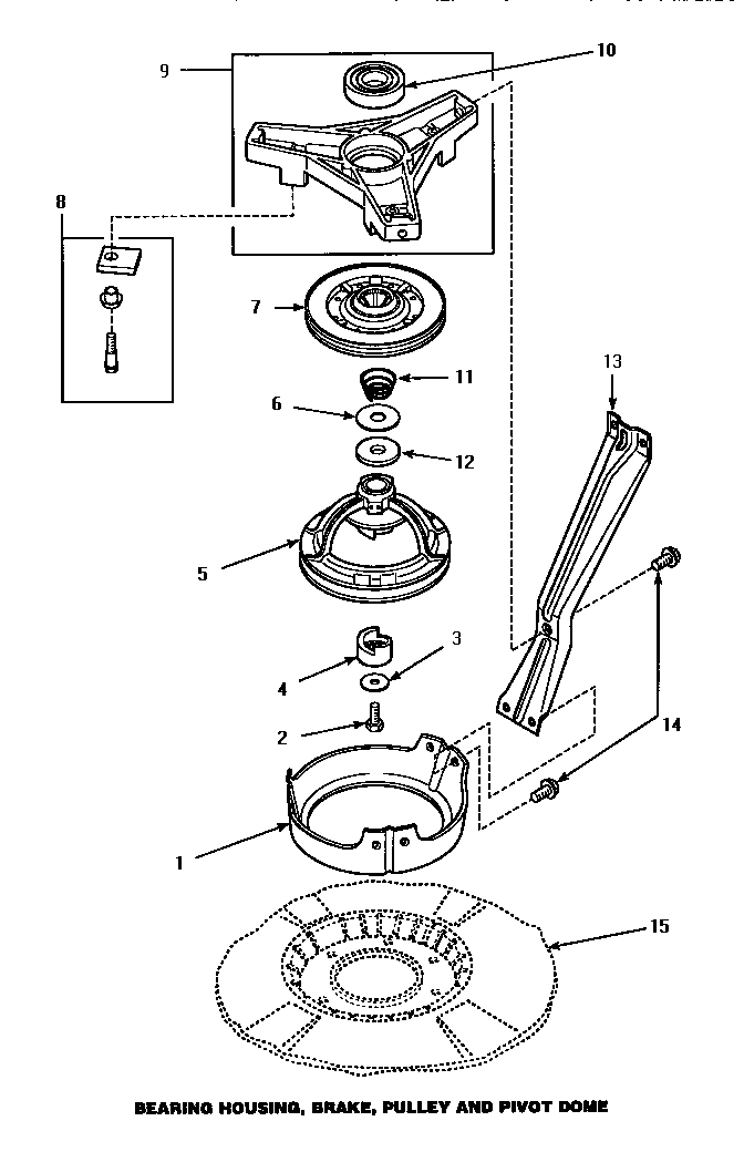 05 - BRG HSG/BRAKE/PULLEY & PIVOT DOME
