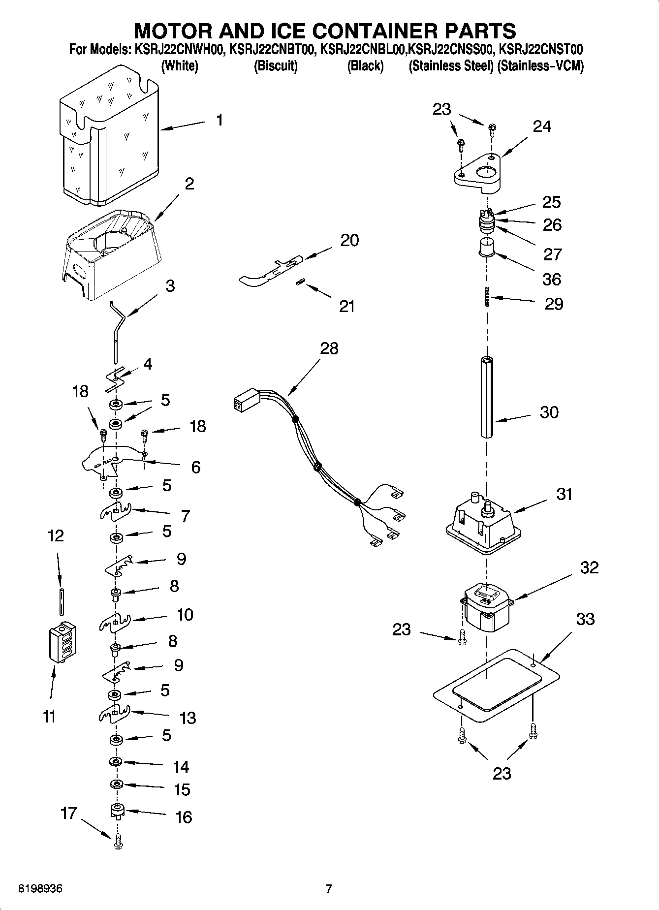 05 - MOTOR AND ICE CONTAINER PARTS