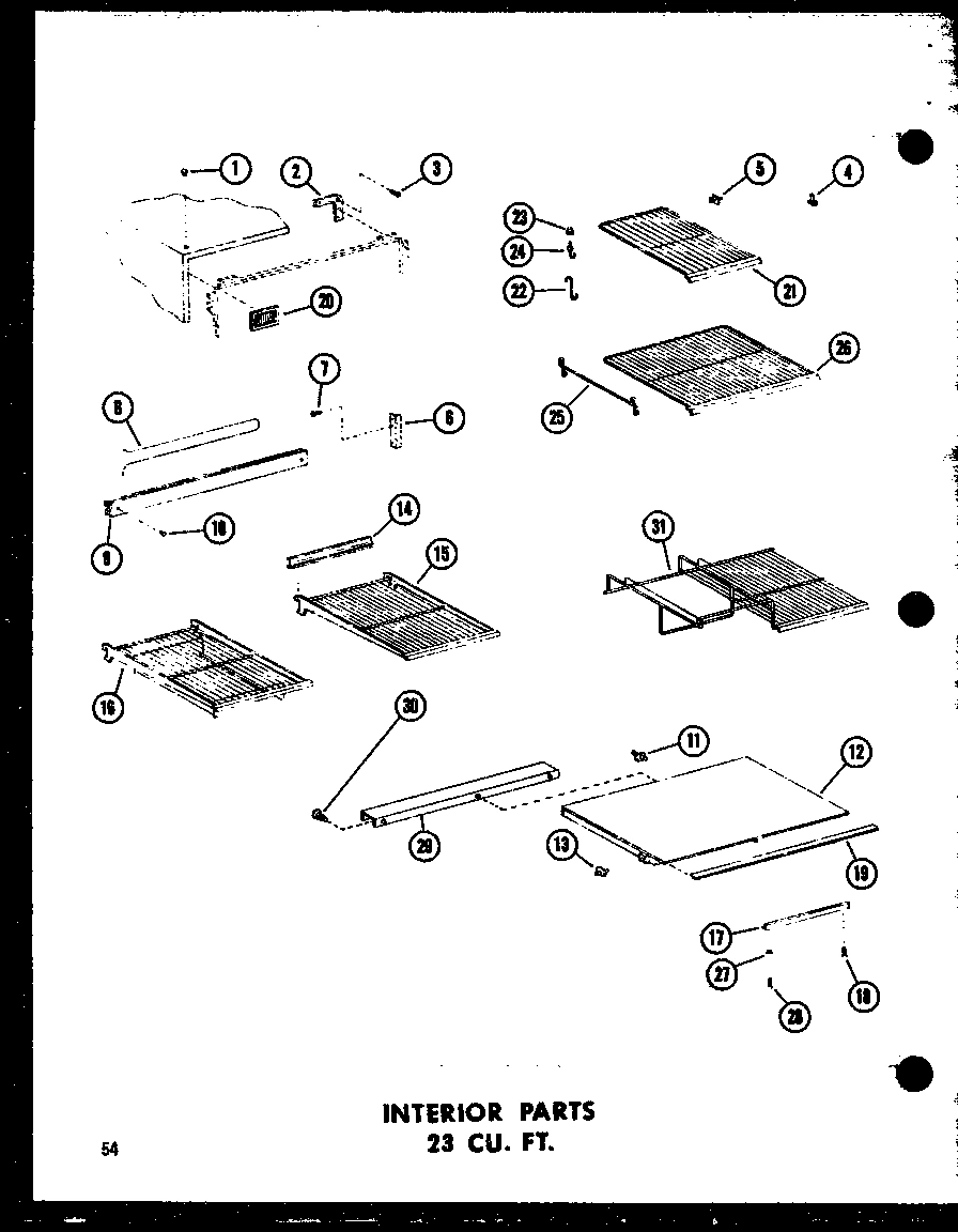 05 - INTERIOR PARTS 23 CU. FT.