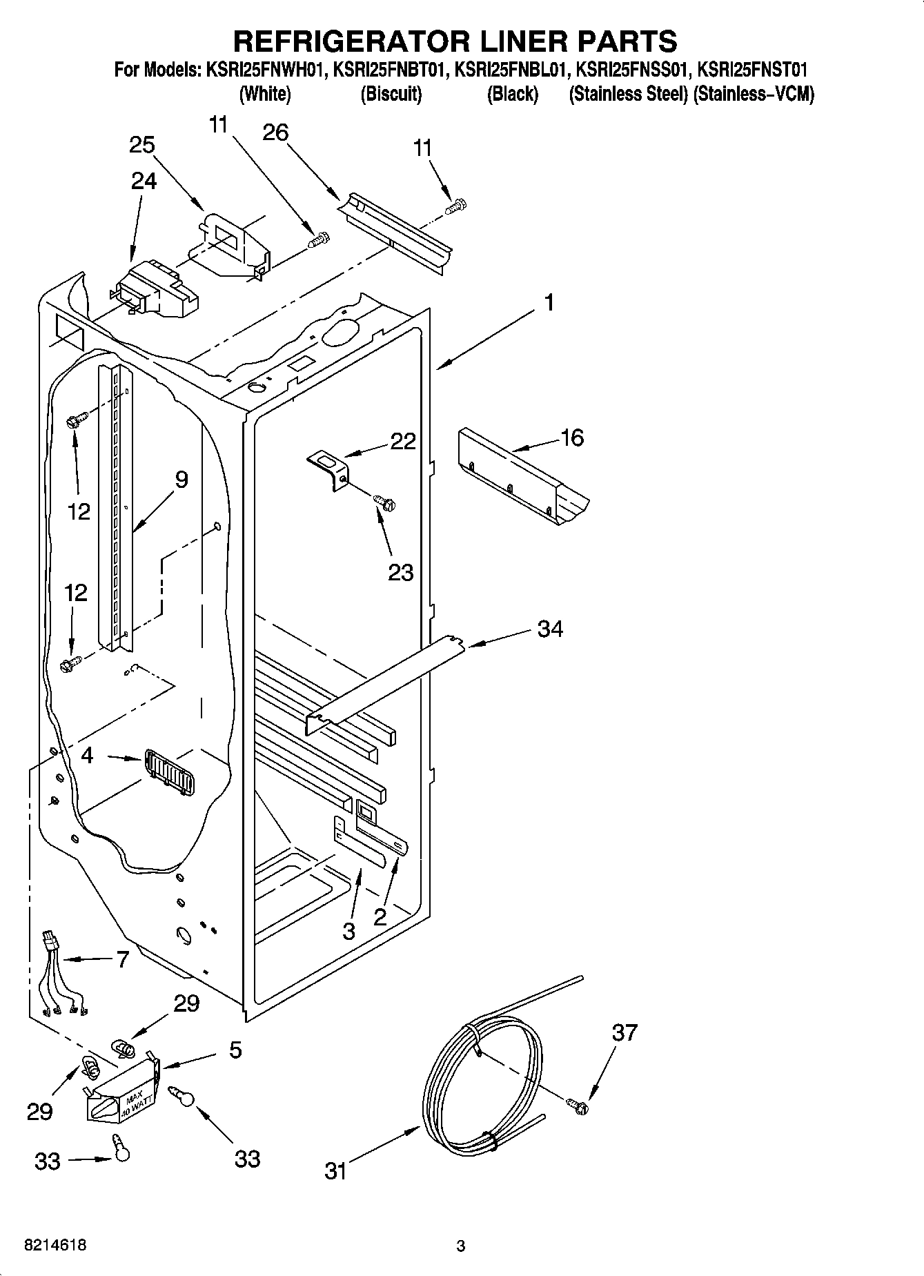 02 - REFRIGERATOR LINER PARTS