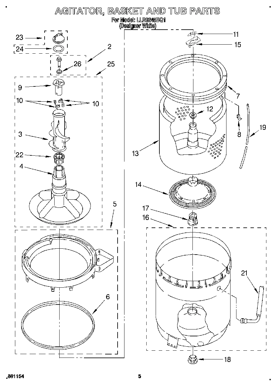 03 - AGITATOR, BASKET AND TUB