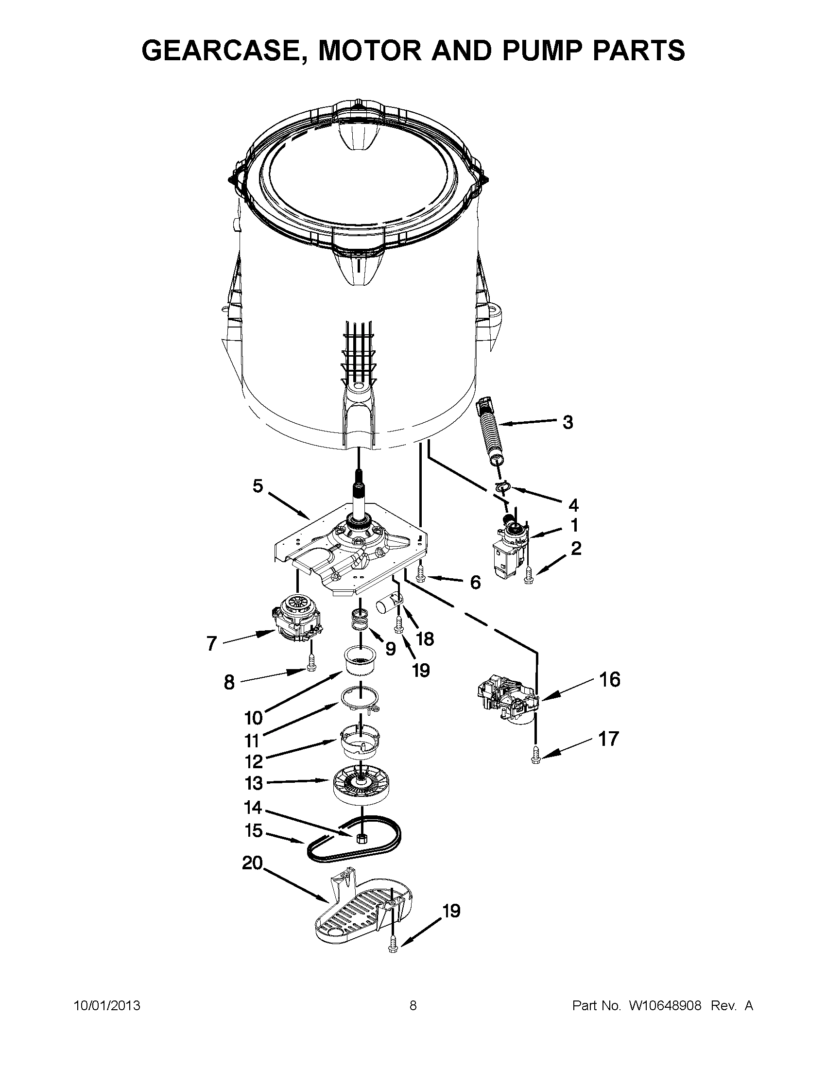 05 - GEARCASE, MOTOR AND PUMP PARTS