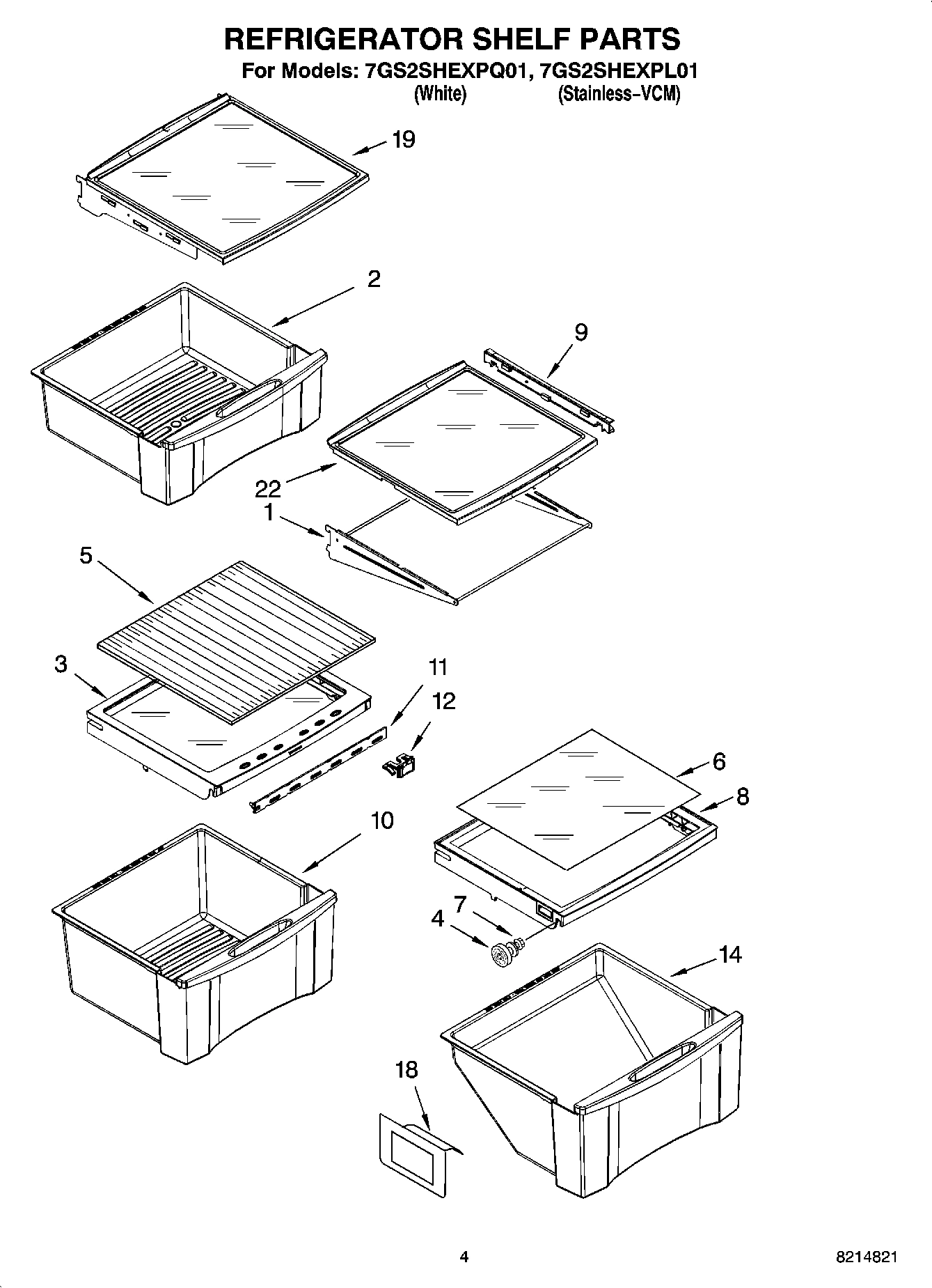 03 - REFRIGERATOR SHELF PARTS