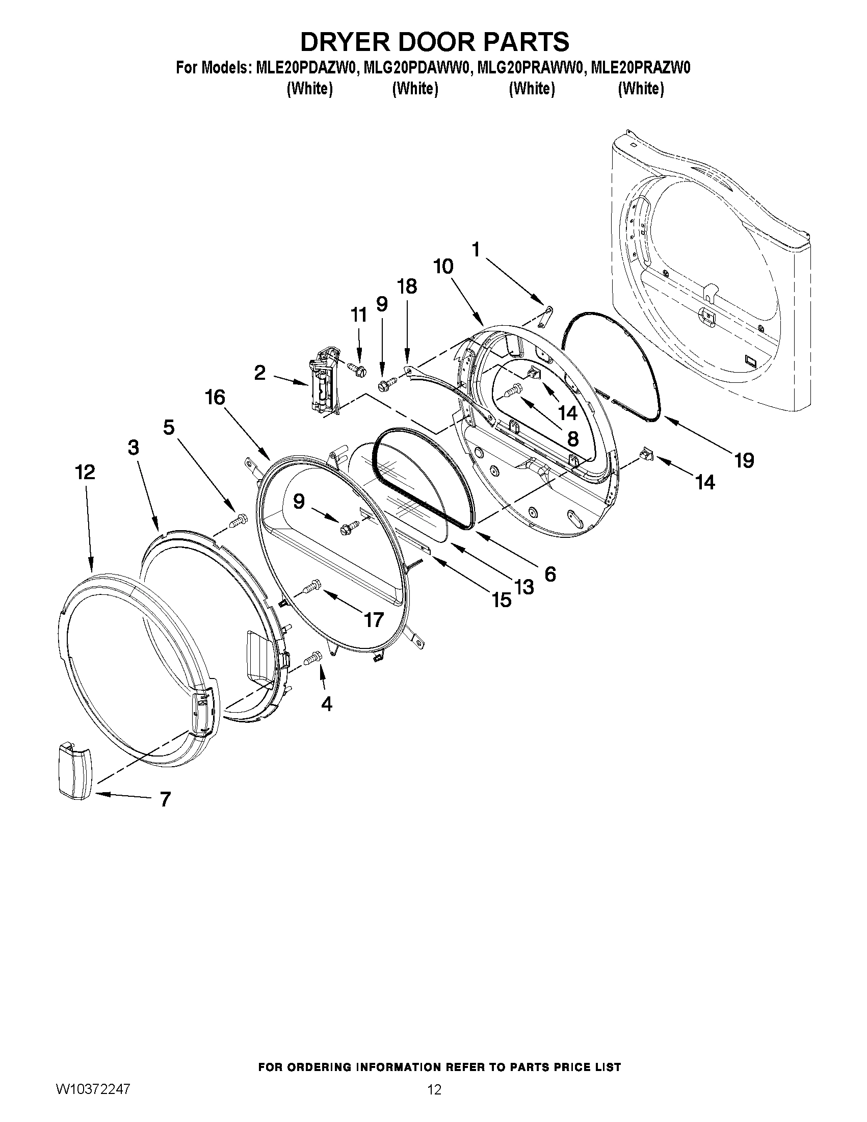 07 - DRYER DOOR PARTS