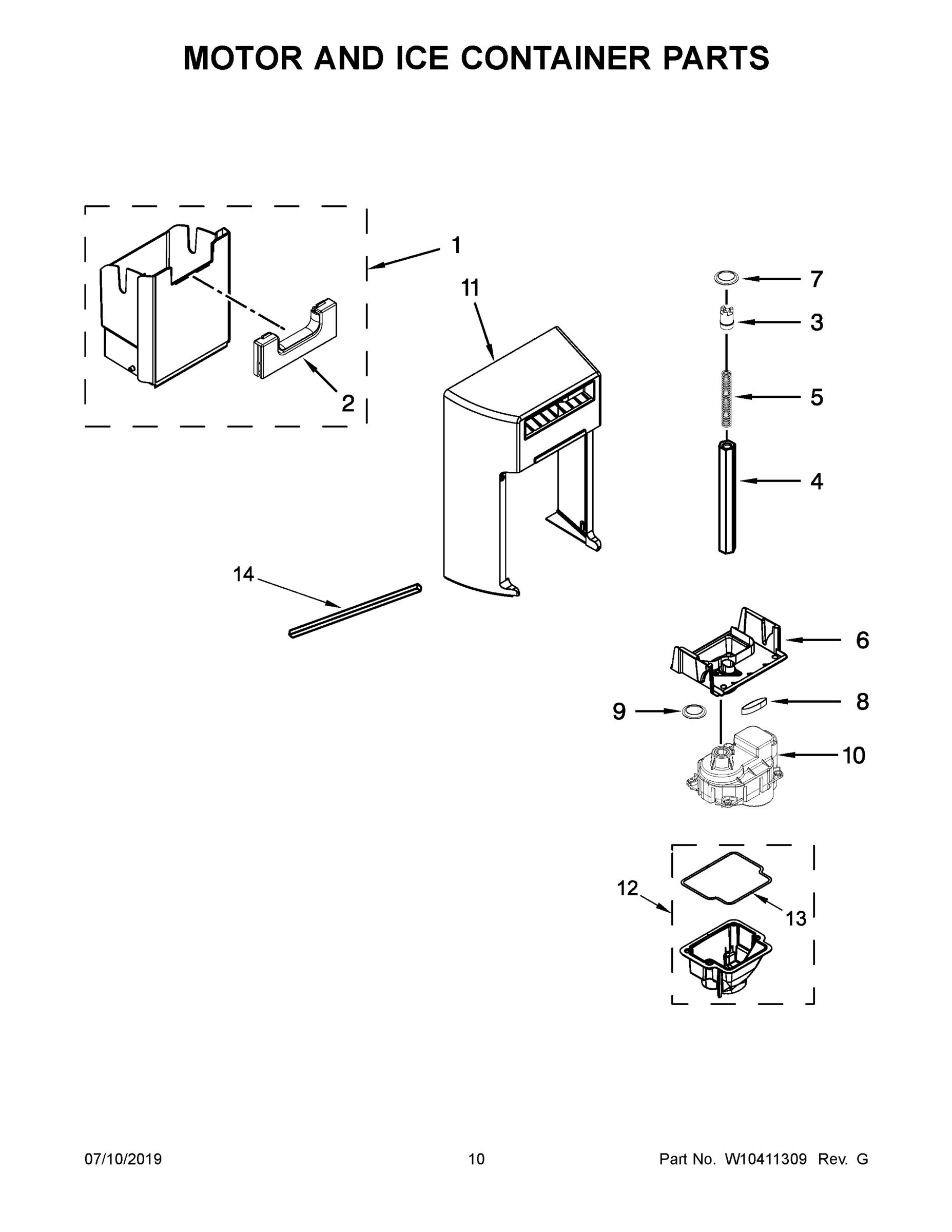 06 - MOTOR AND ICE CONTAINER PARTS