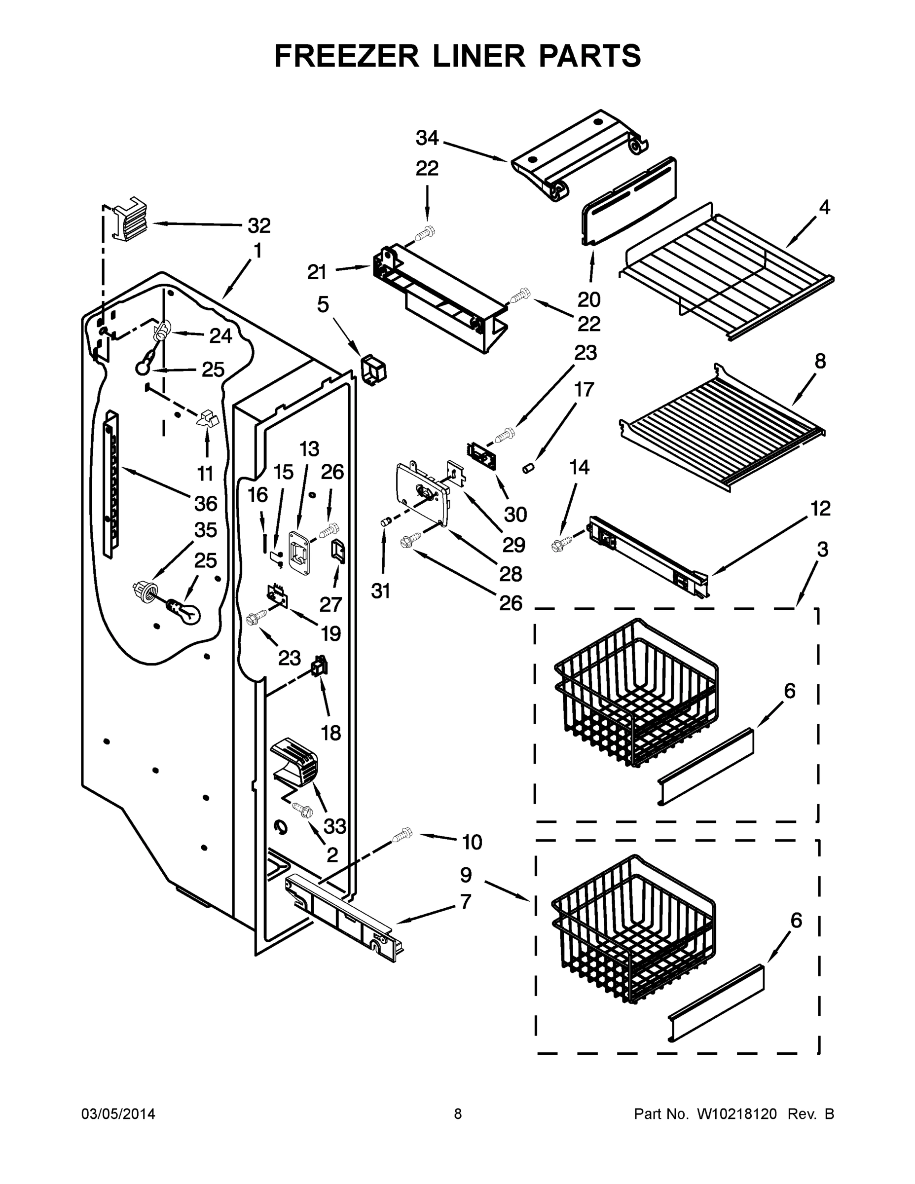 05 - FREEZER LINER PARTS