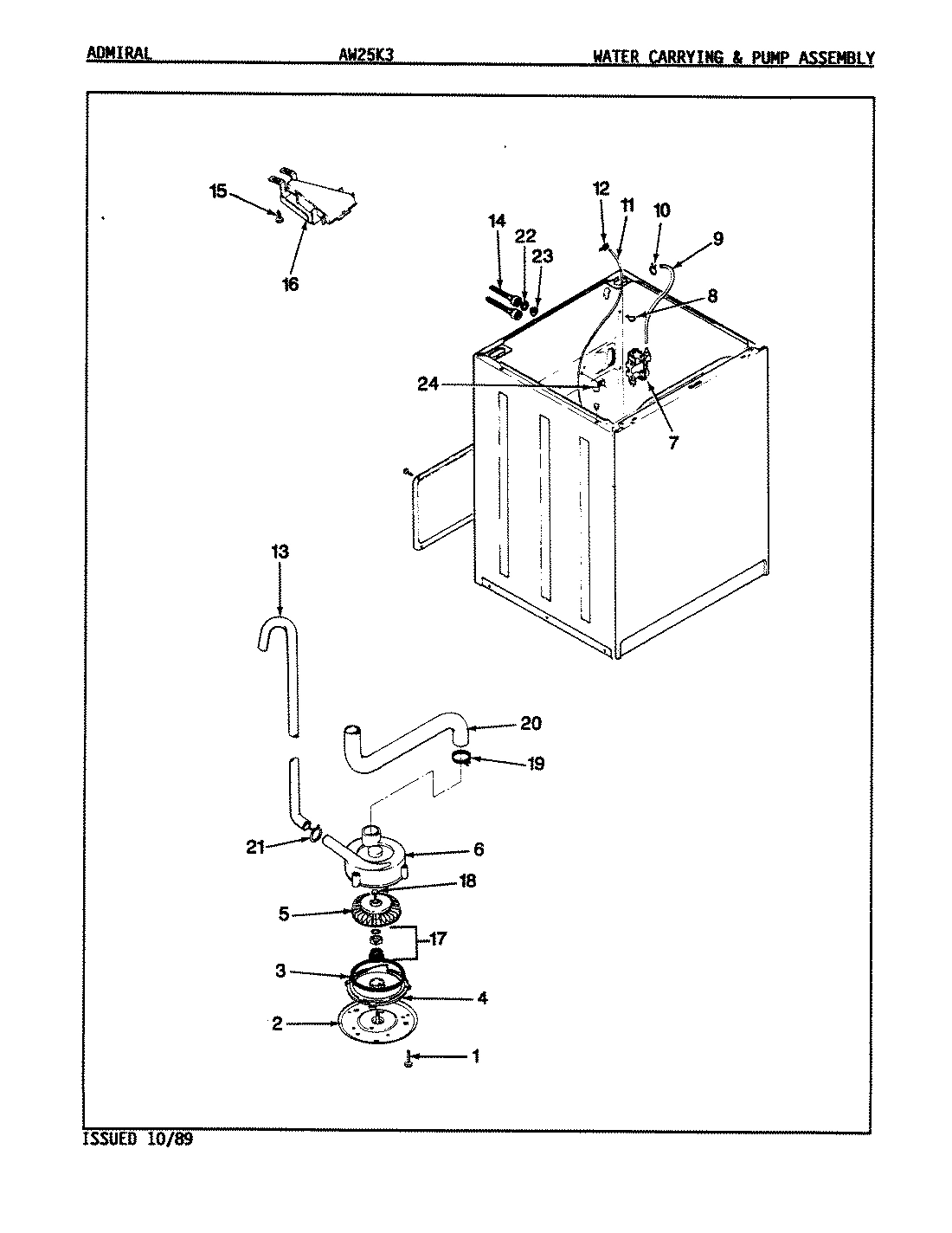 10 - WATER CARRYING & PUMP ASSY. (REV. E-J)