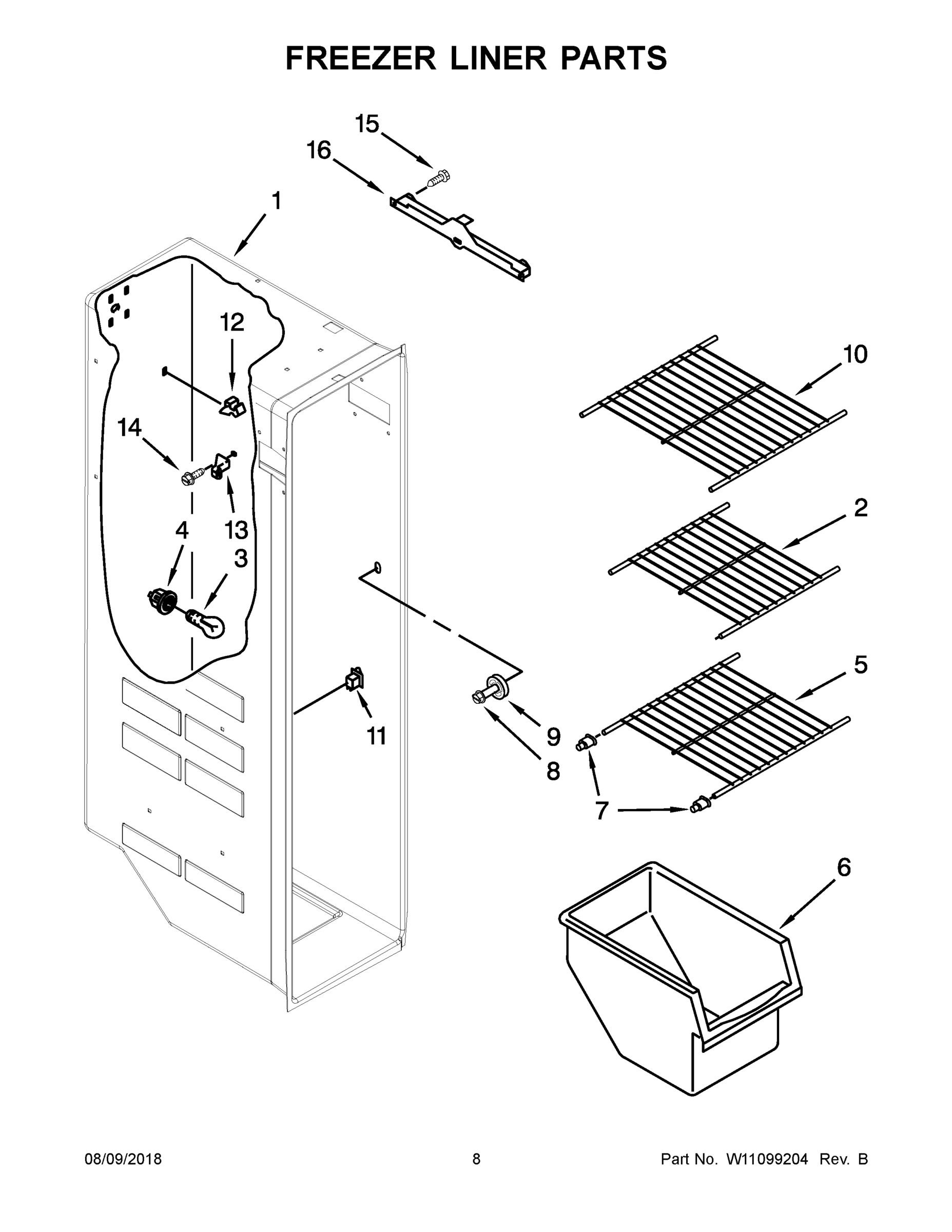 05 - FREEZER LINER PARTS