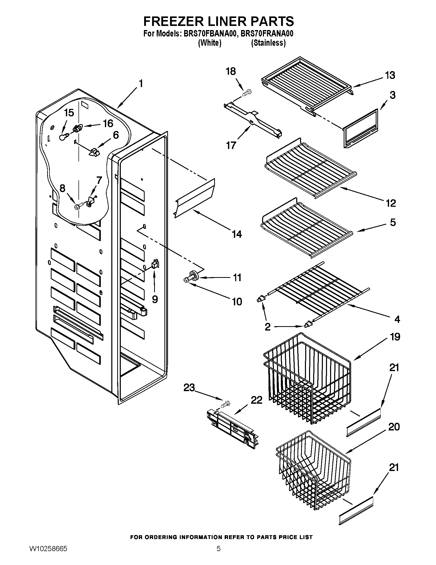 04 - FREEZER LINER PARTS