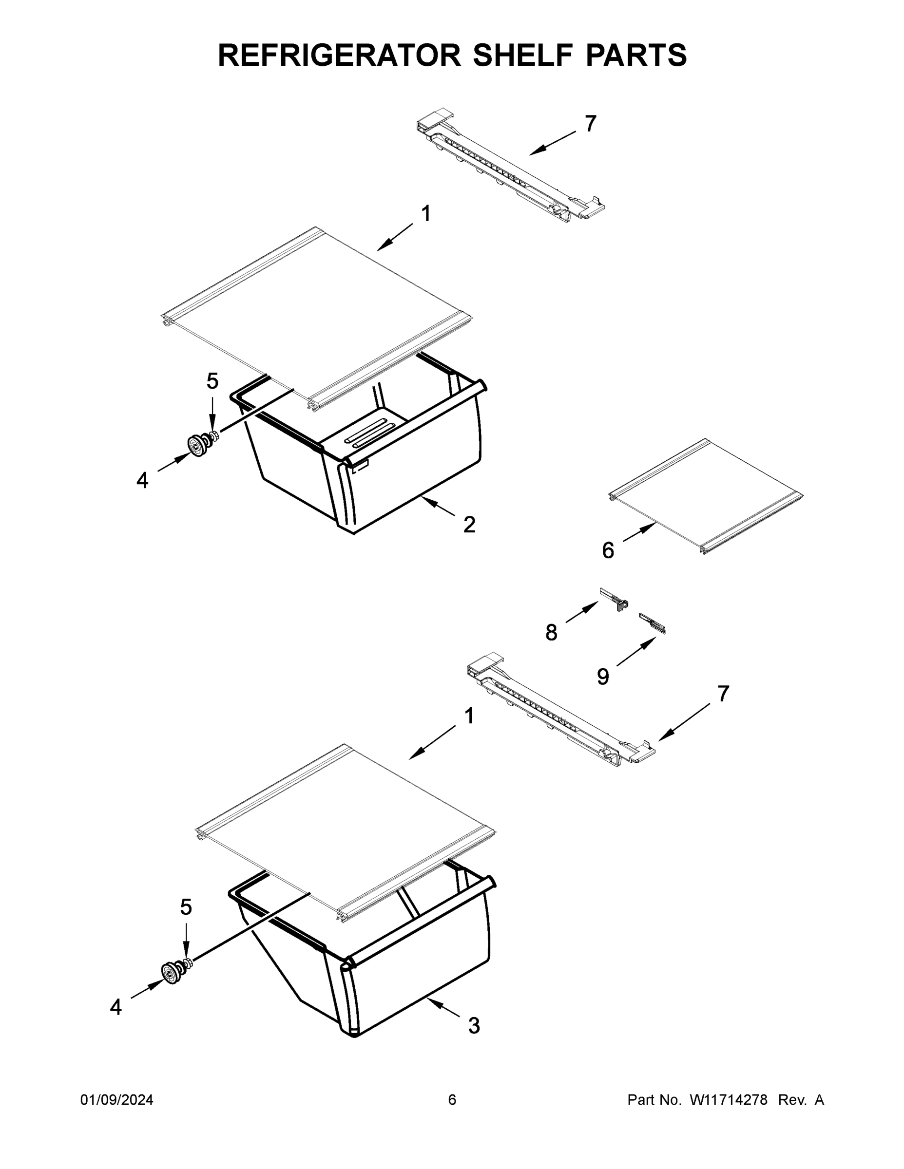 04 - REFRIGERATOR SHELF PARTS