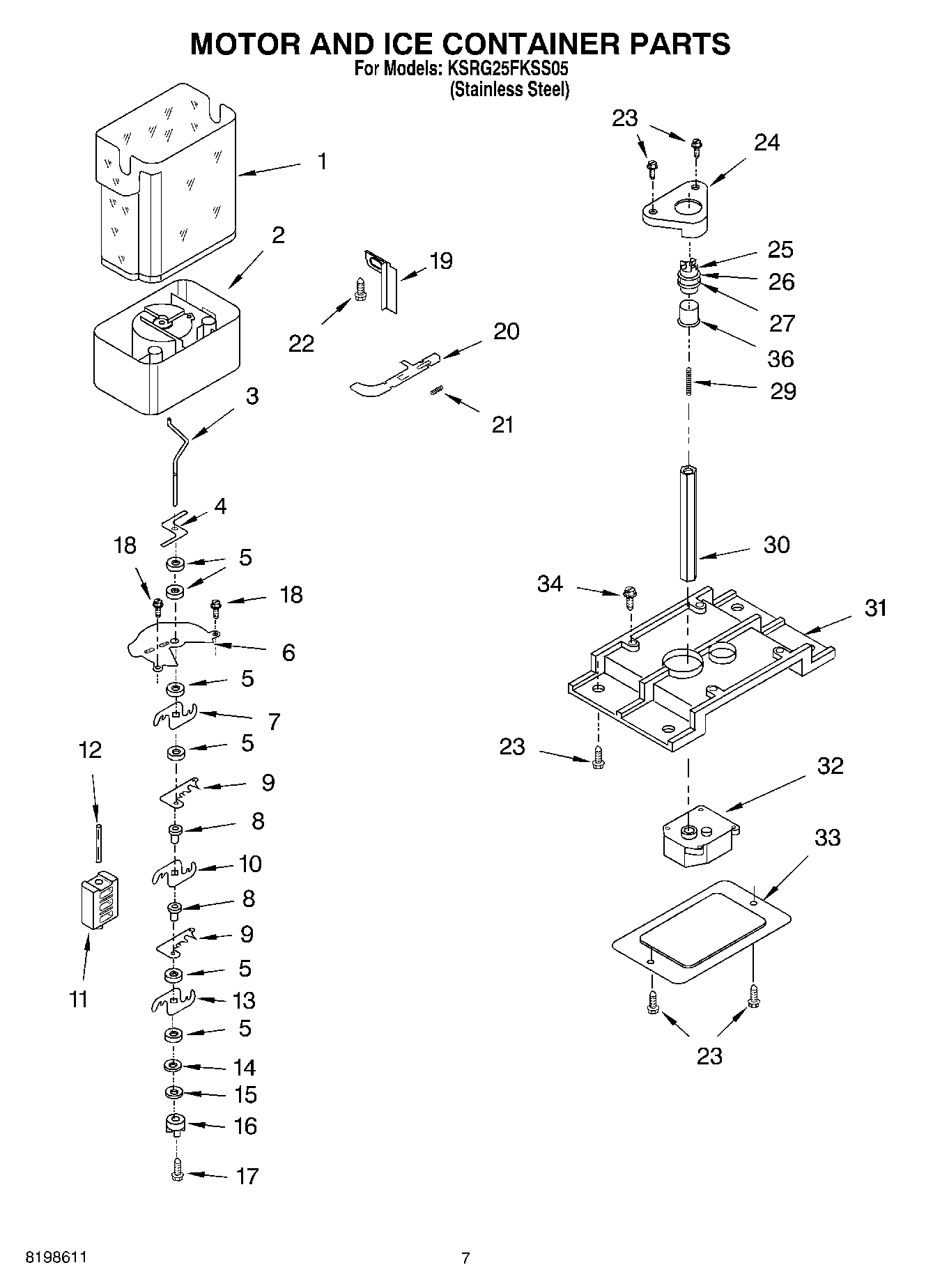 05 - MOTOR AND ICE CONTAINER PARTS