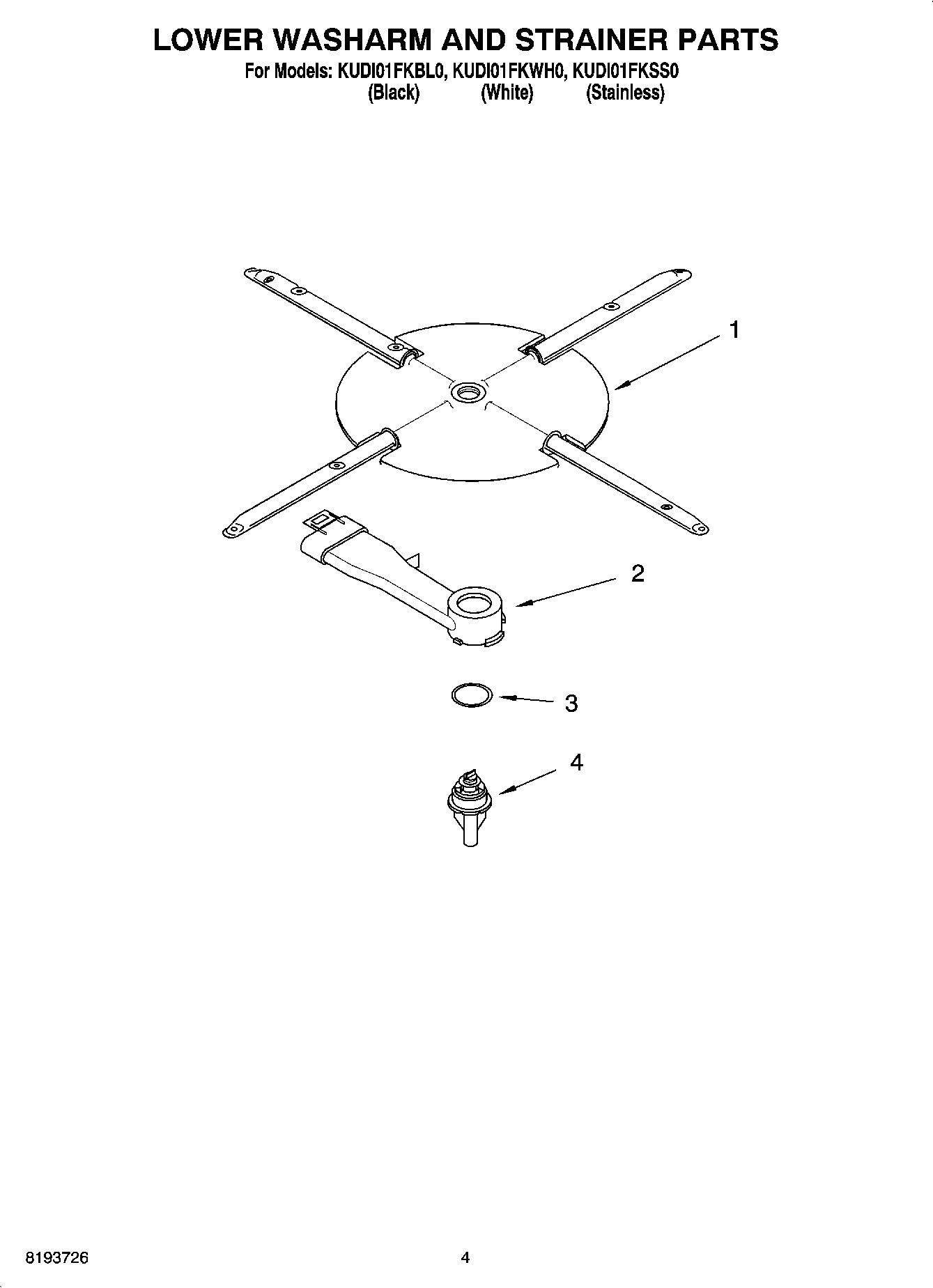 04 - LOWER WASHARM AND STRAINER PARTS