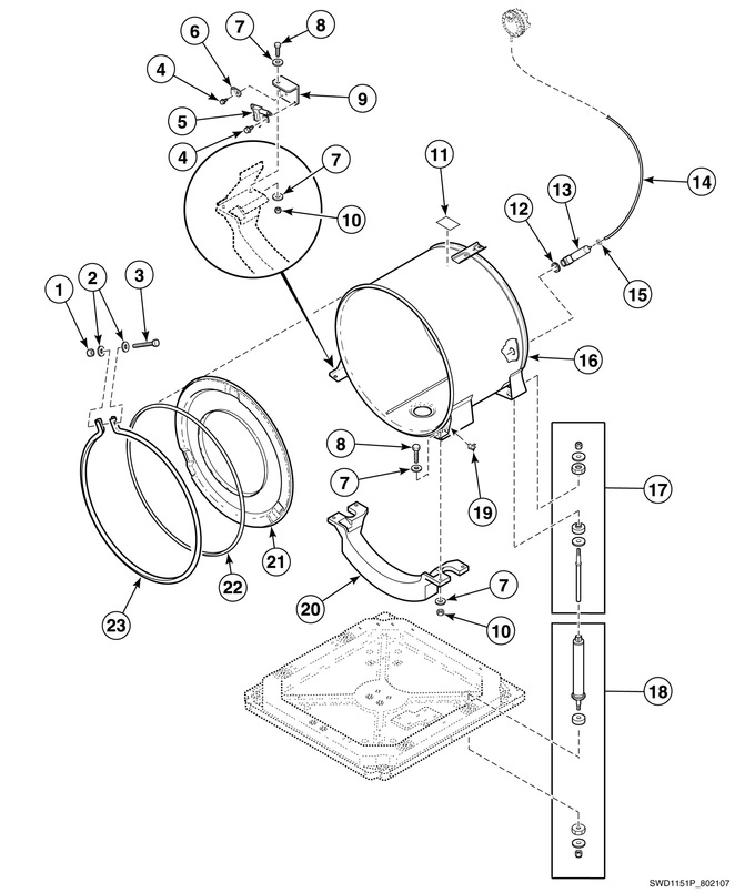Outer Tub, Front And Clamp Ring