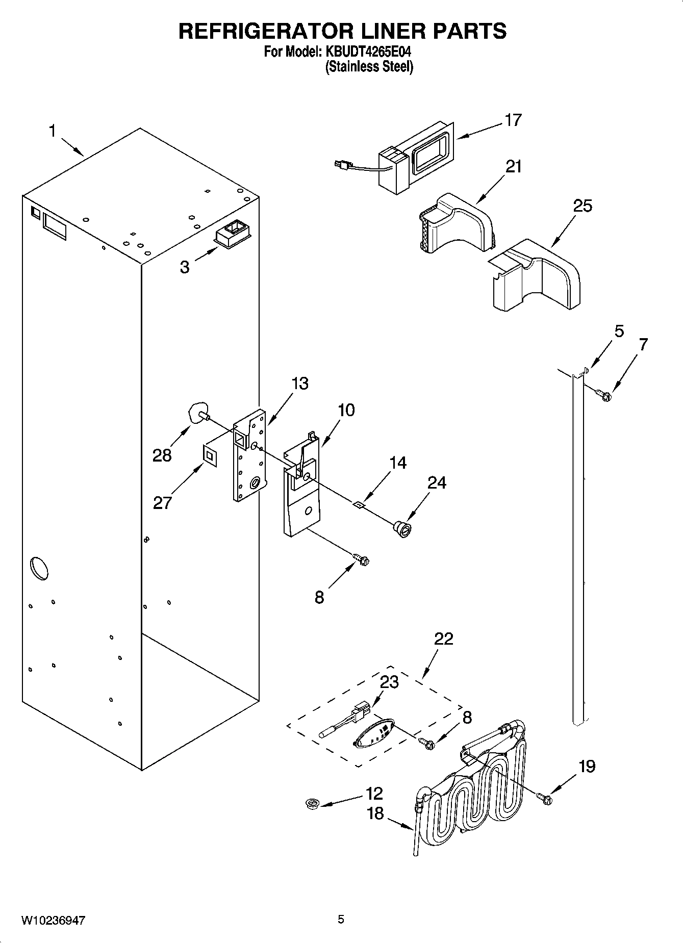 04 - REFRIGERATOR LINER PARTS
