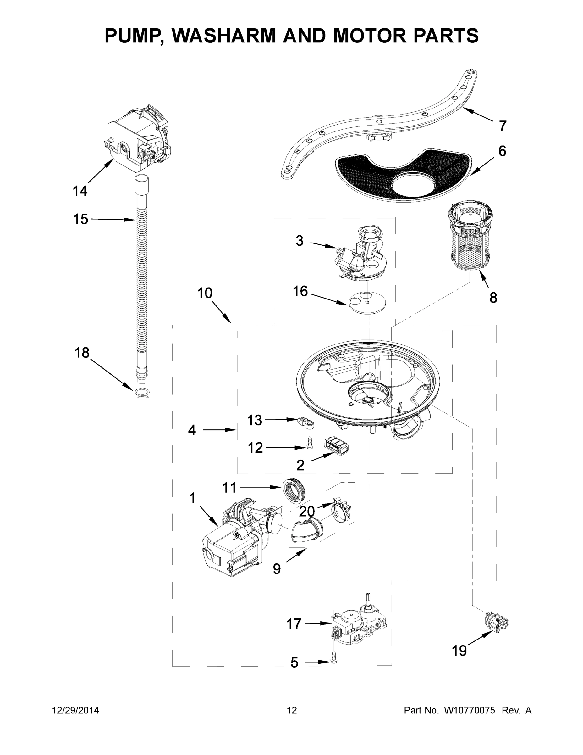 07 - PUMP, WASHARM AND MOTOR PARTS