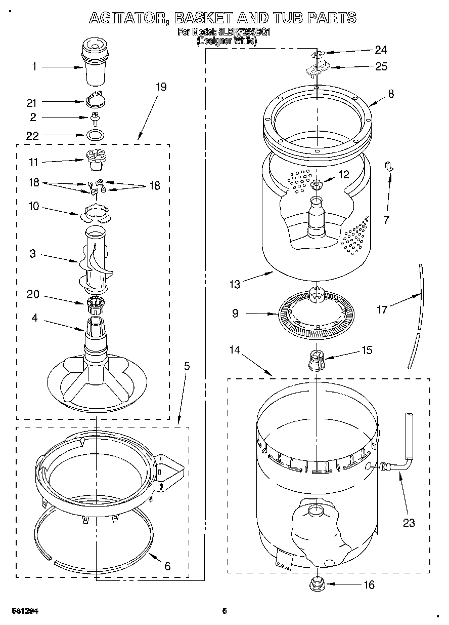 03 - AGITATOR, BASKET AND TUB