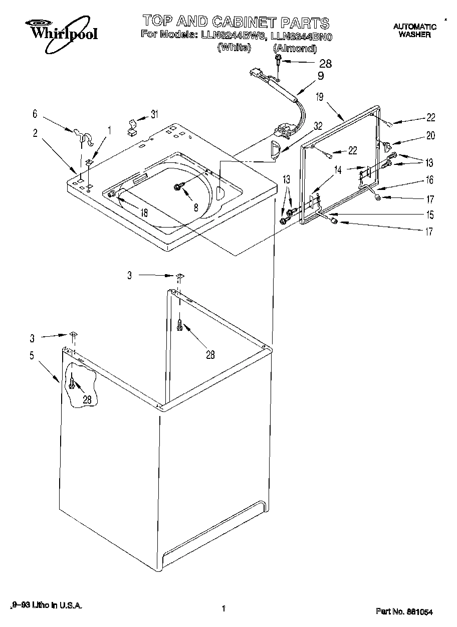 01 - TOP AND CABINET, LIT/OPTIONAL