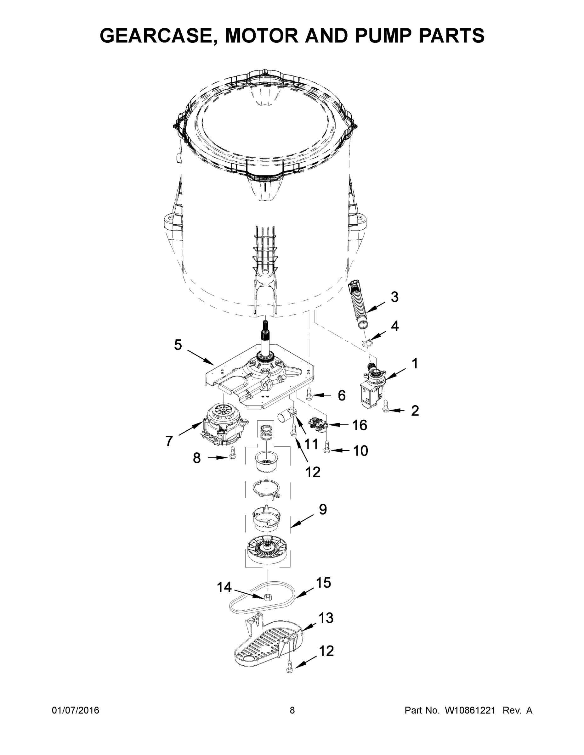 05 - GEARCASE, MOTOR AND PUMP PARTS