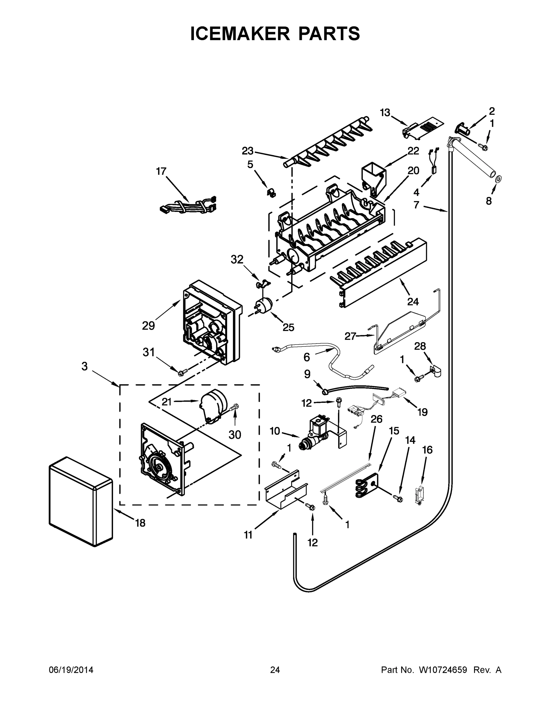 13 - ICEMAKER PARTS
