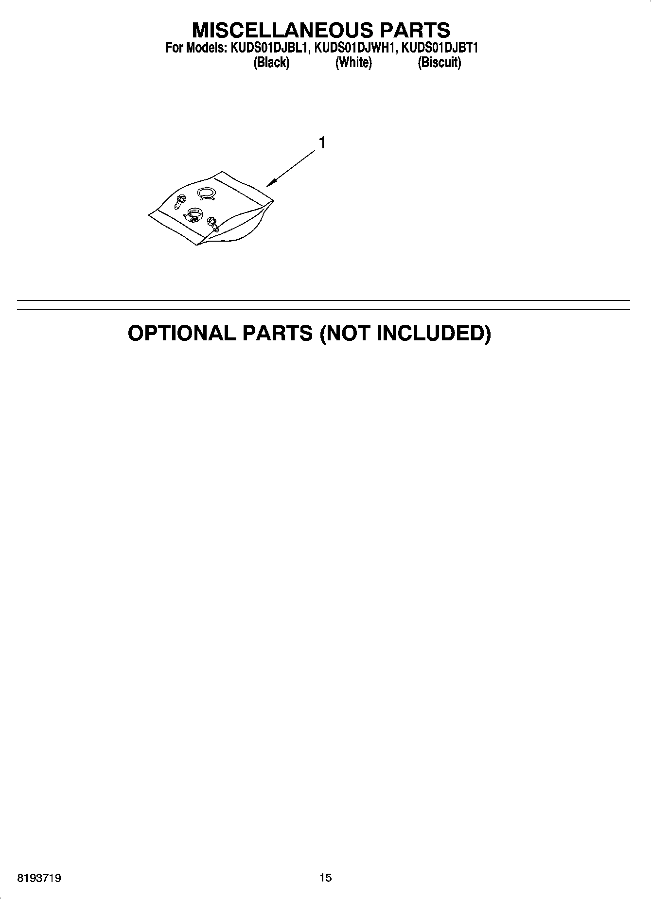 12 - MISCELLANEOUS PARTS OPTIONAL PARTS (NOT INCLUDED)
