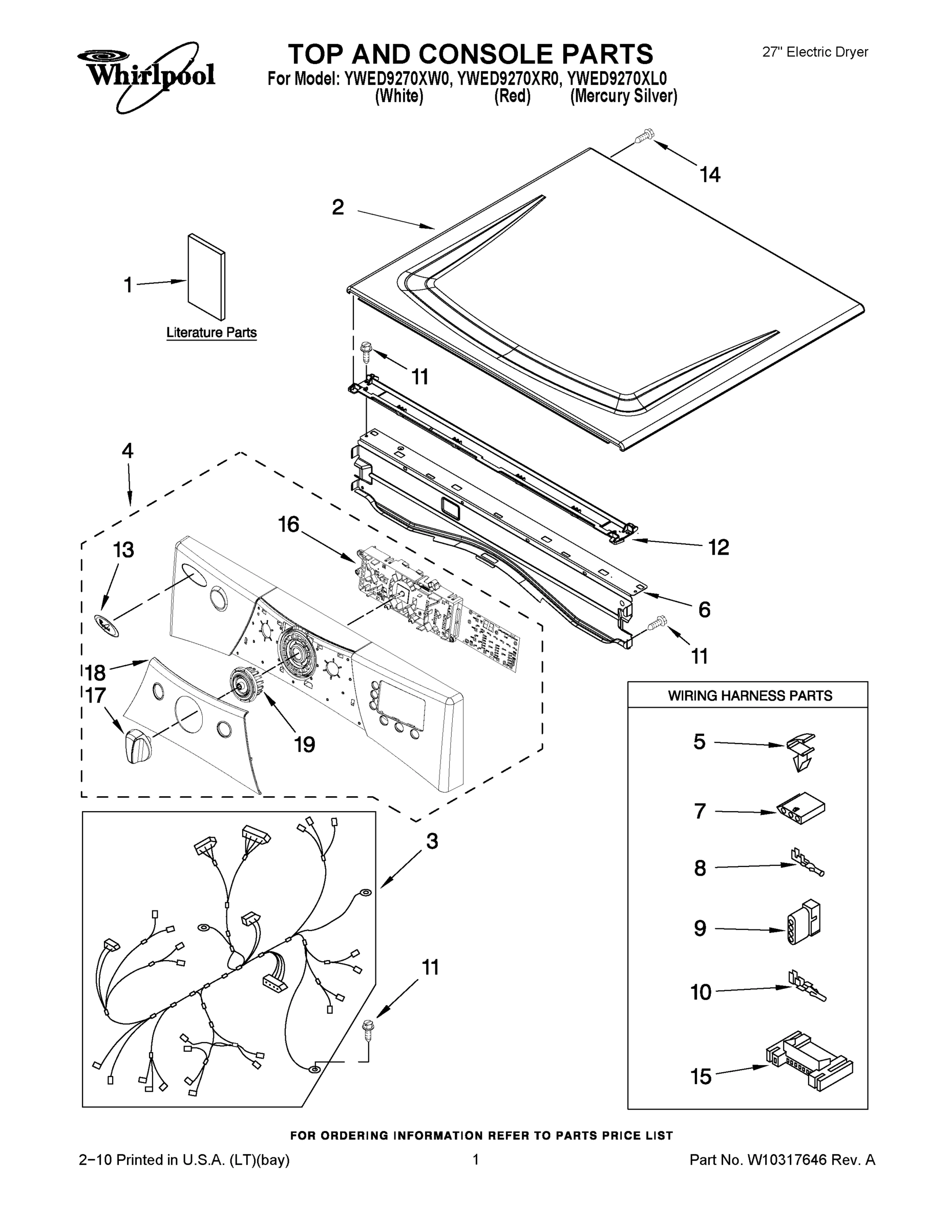 01 - TOP AND CONSOLE PARTS